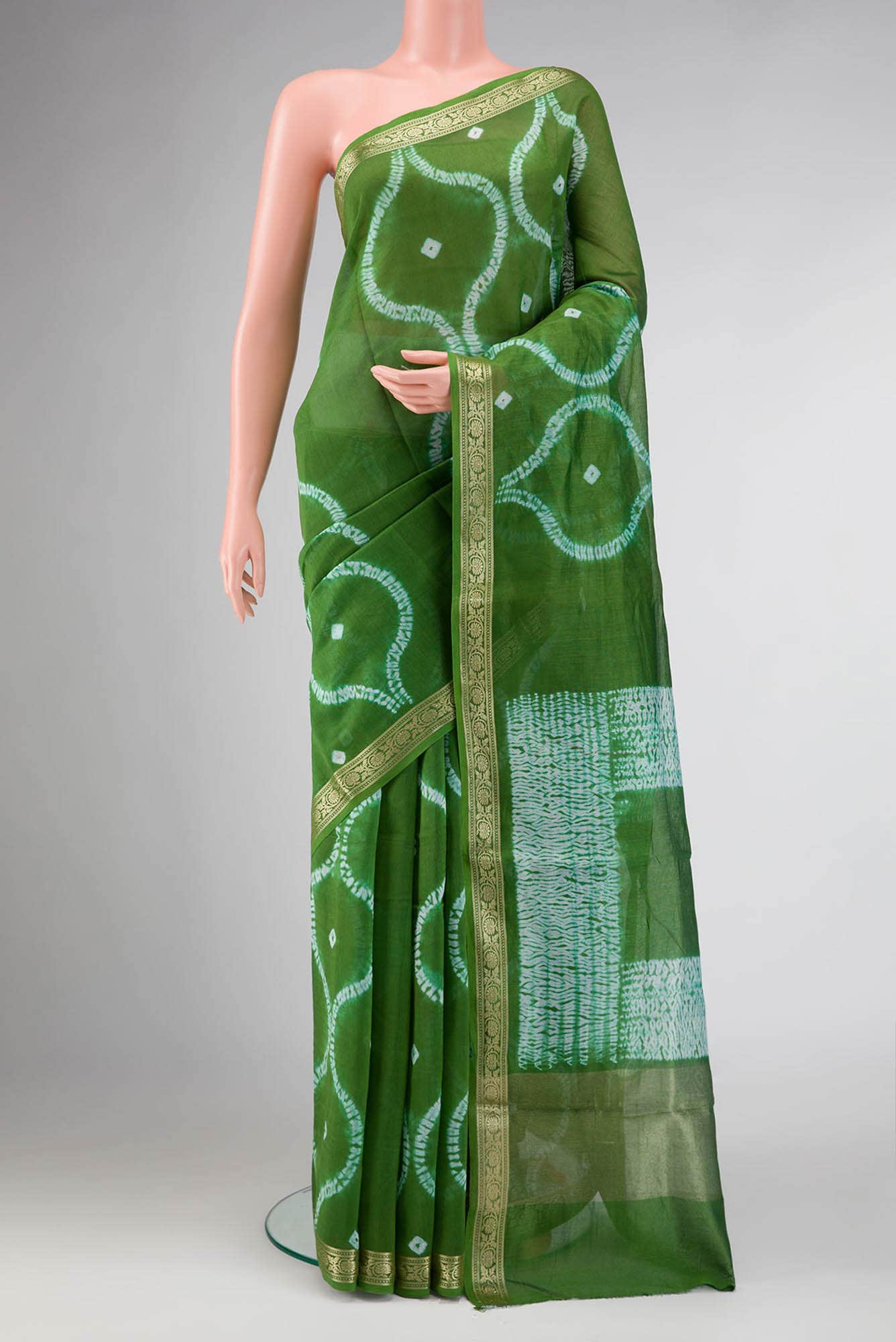 Green Dual Tone Chanderi Silk Saree