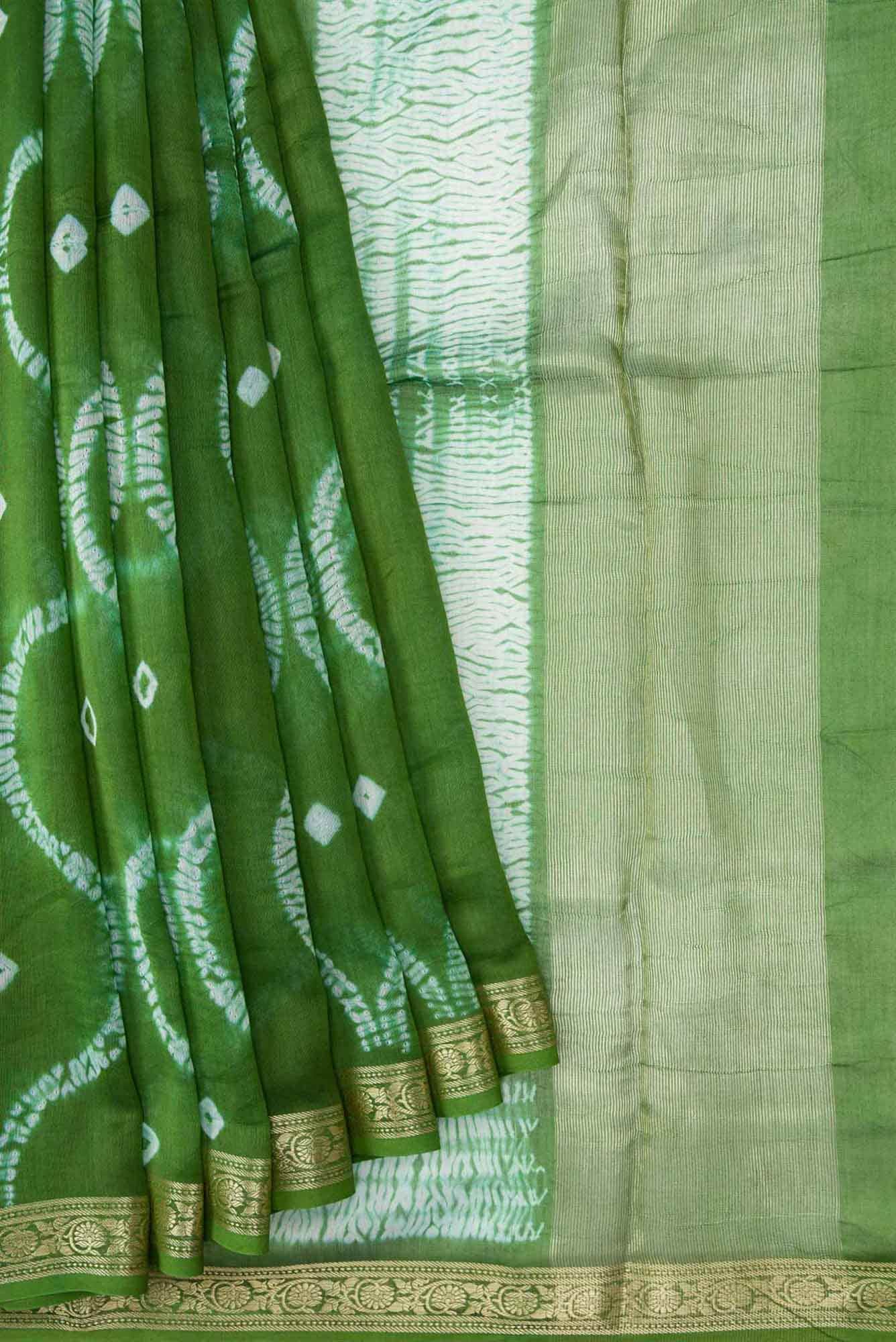 Green Dual Tone Chanderi Silk Saree