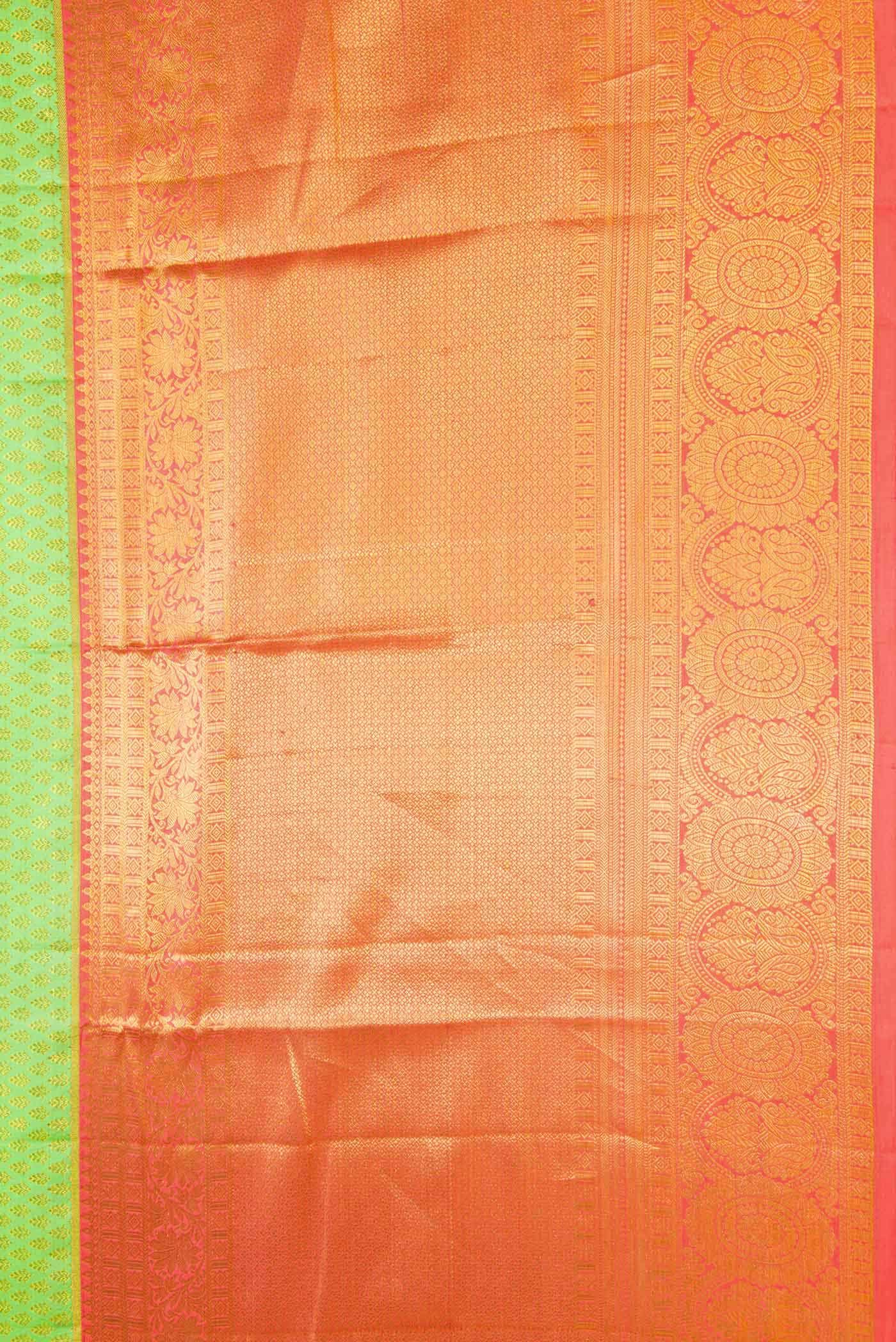 Parrot Green Dual Tone Kanchipuram Silk Saree