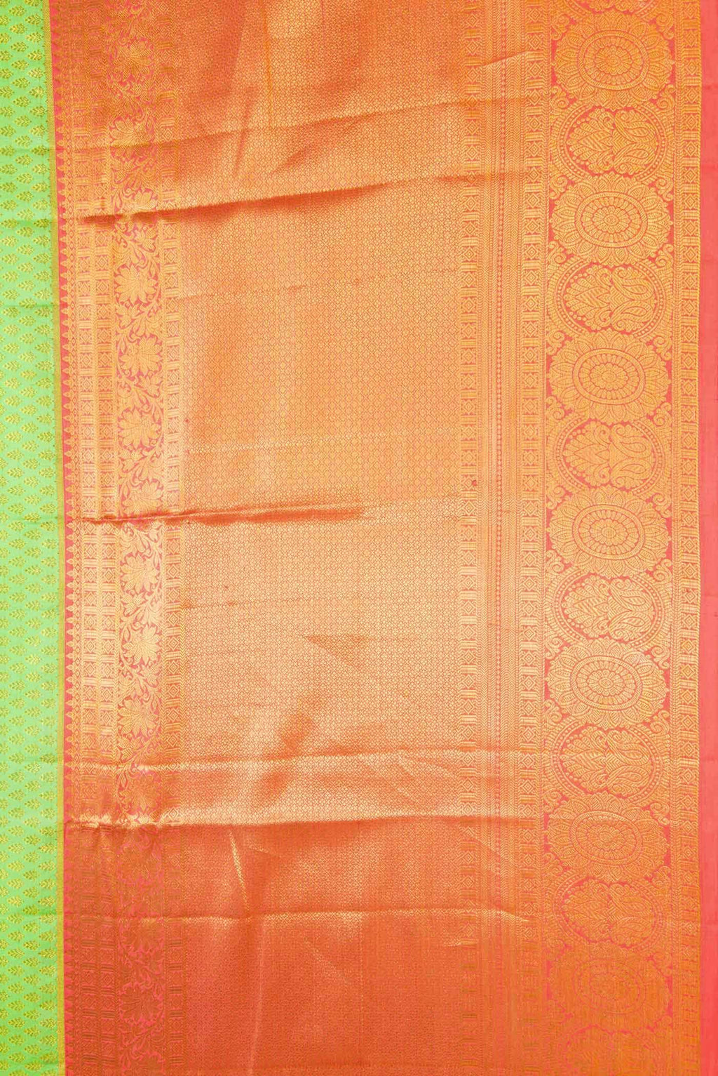 Parrot Green Dual Tone Kanchipuram Silk Saree