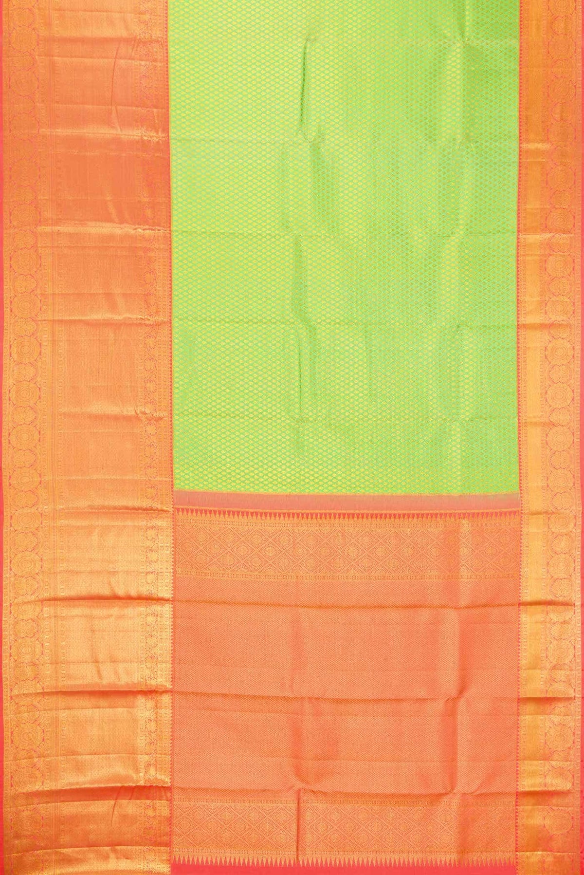 Parrot Green Dual Tone Kanchipuram Silk Saree