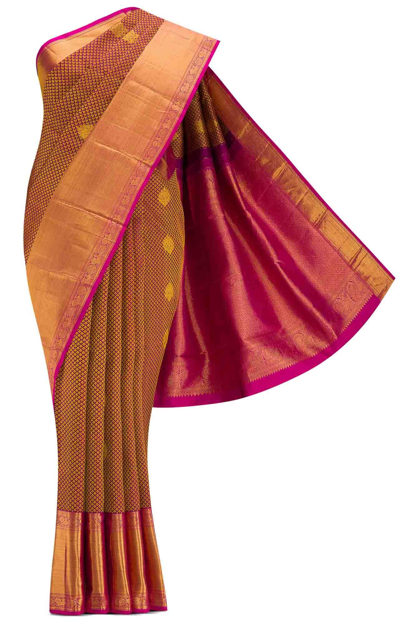 Purple Dual Tone Kanchipuram Silk Saree