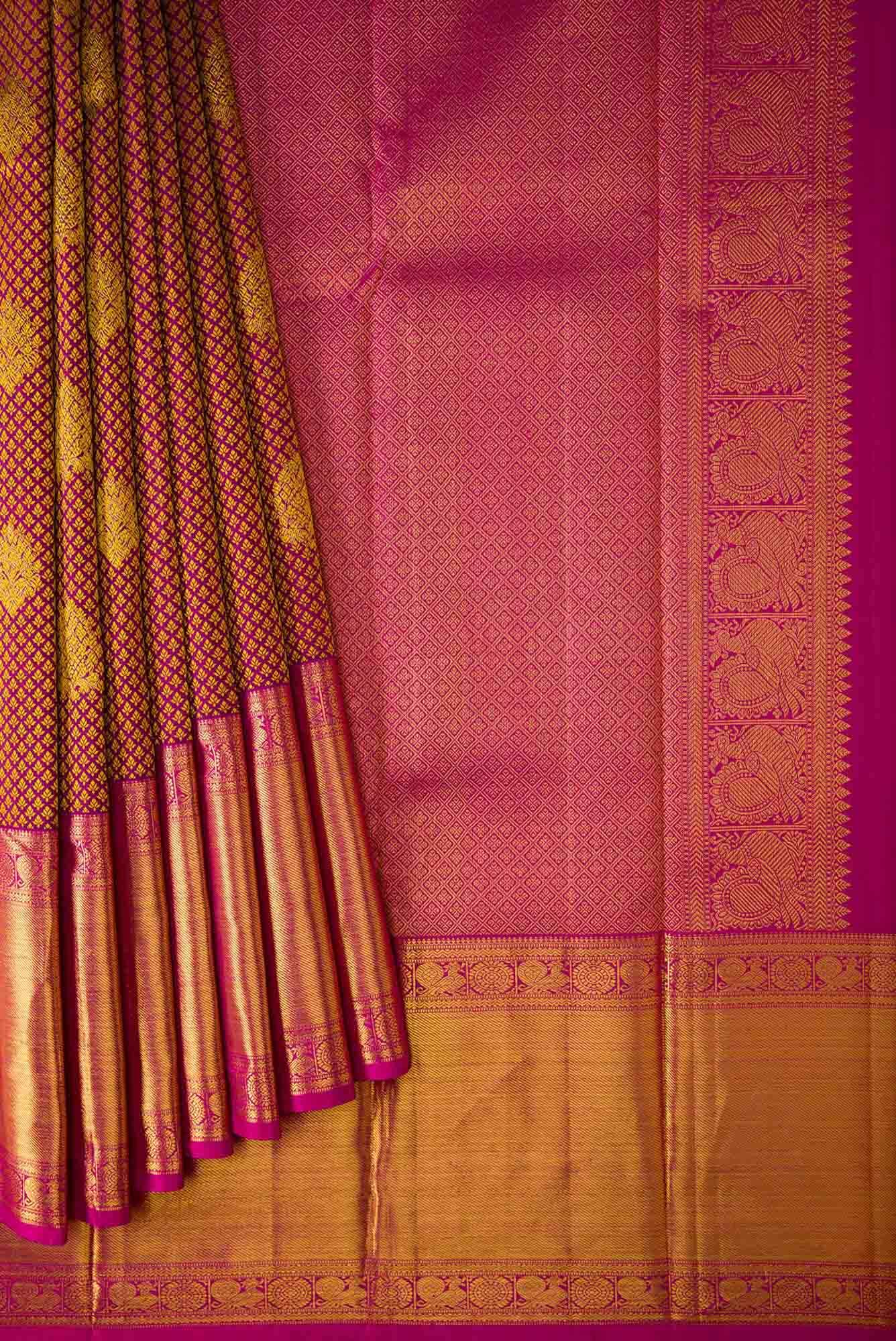 Purple Dual Tone Kanchipuram Silk Saree