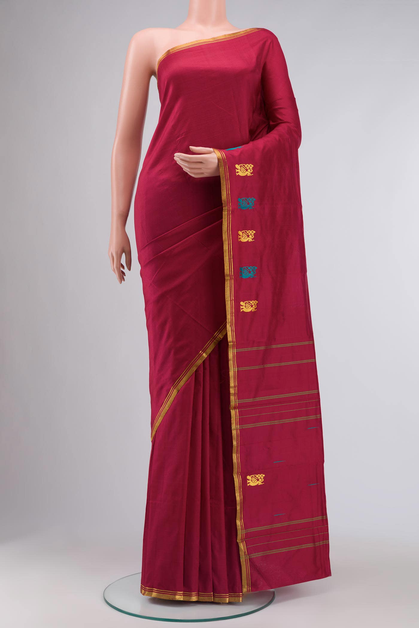 Maroon Kanchipuram Silk Saree