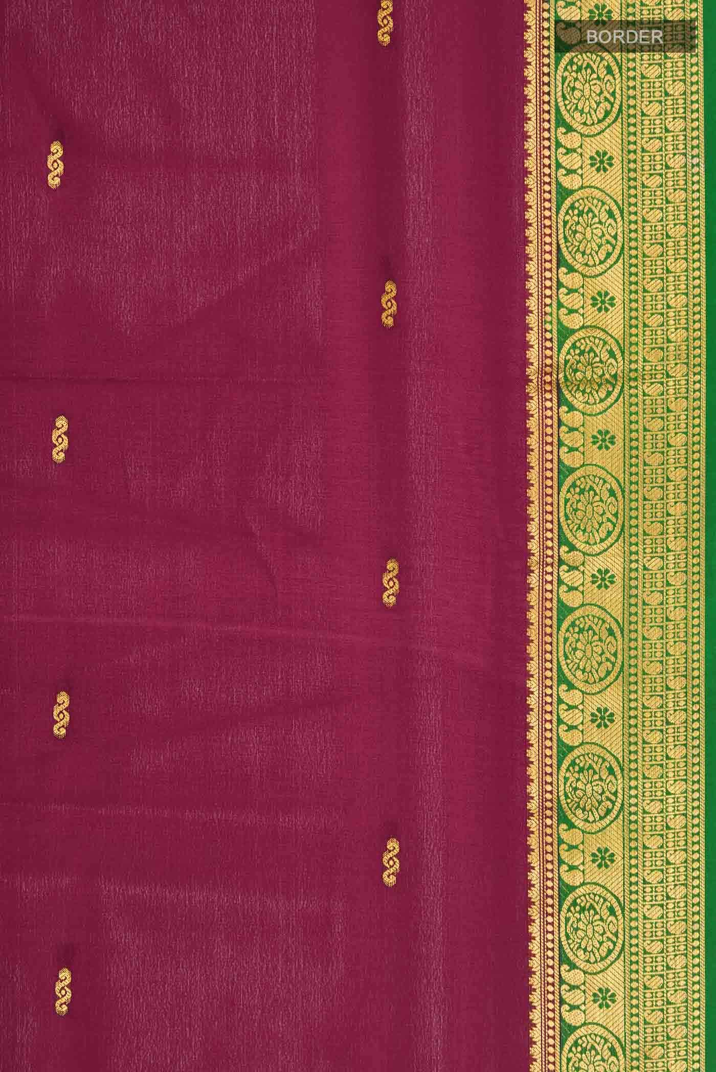 Maroon Mysore Crepe Saree