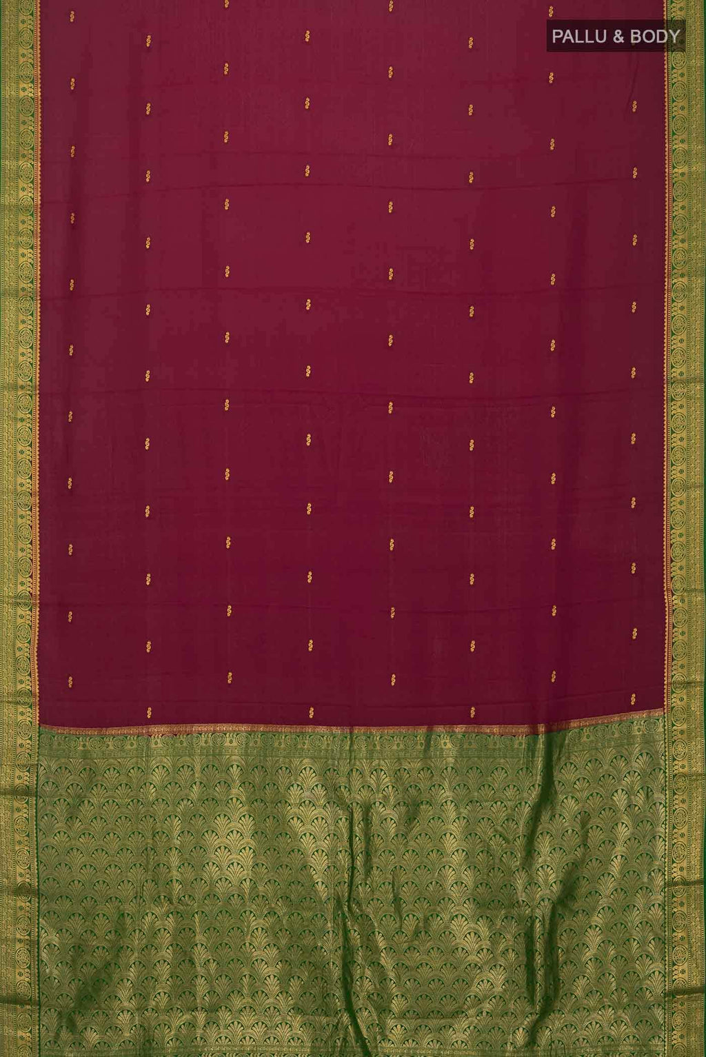 Maroon Mysore Crepe Saree