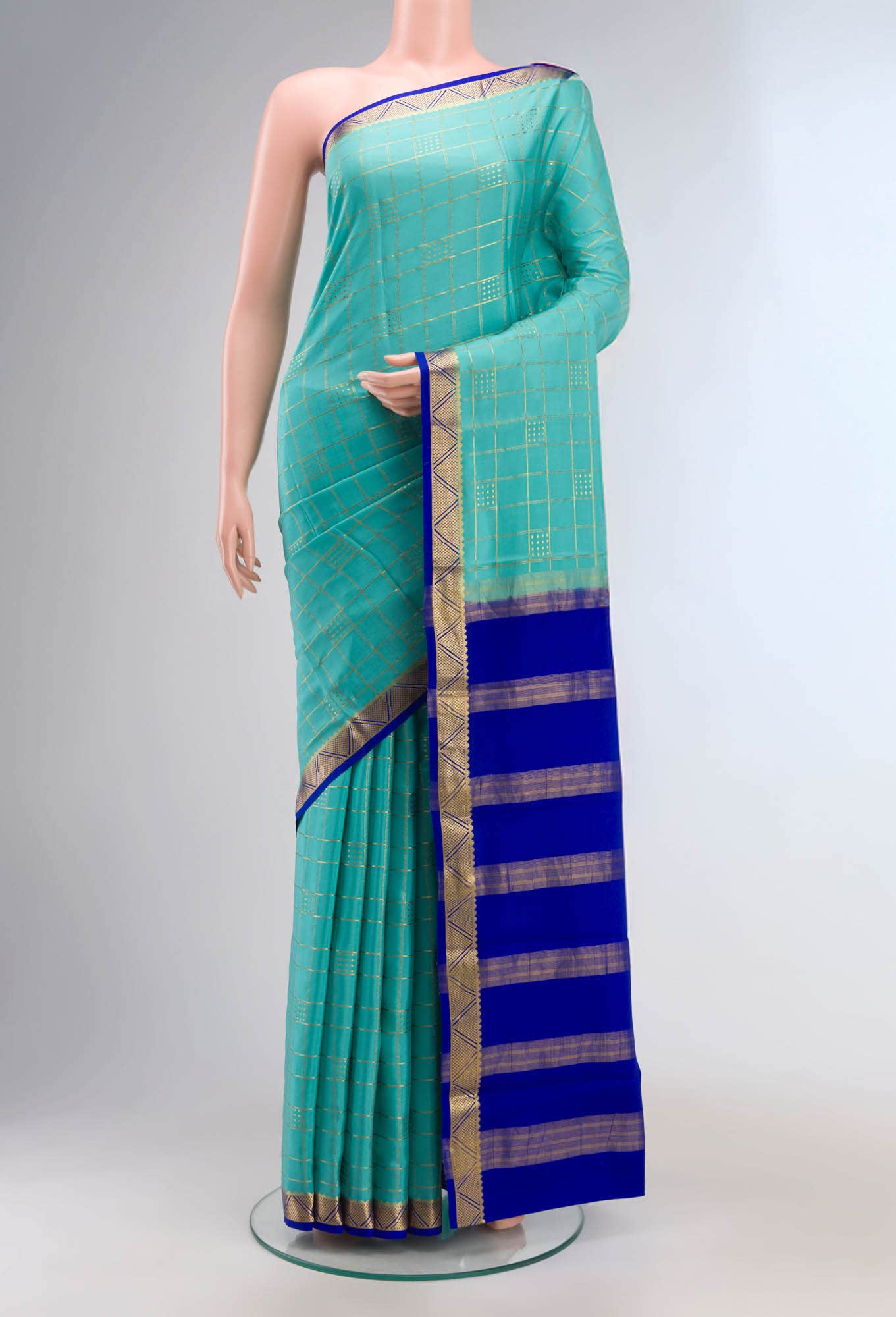 Green Mysore Crepe Saree