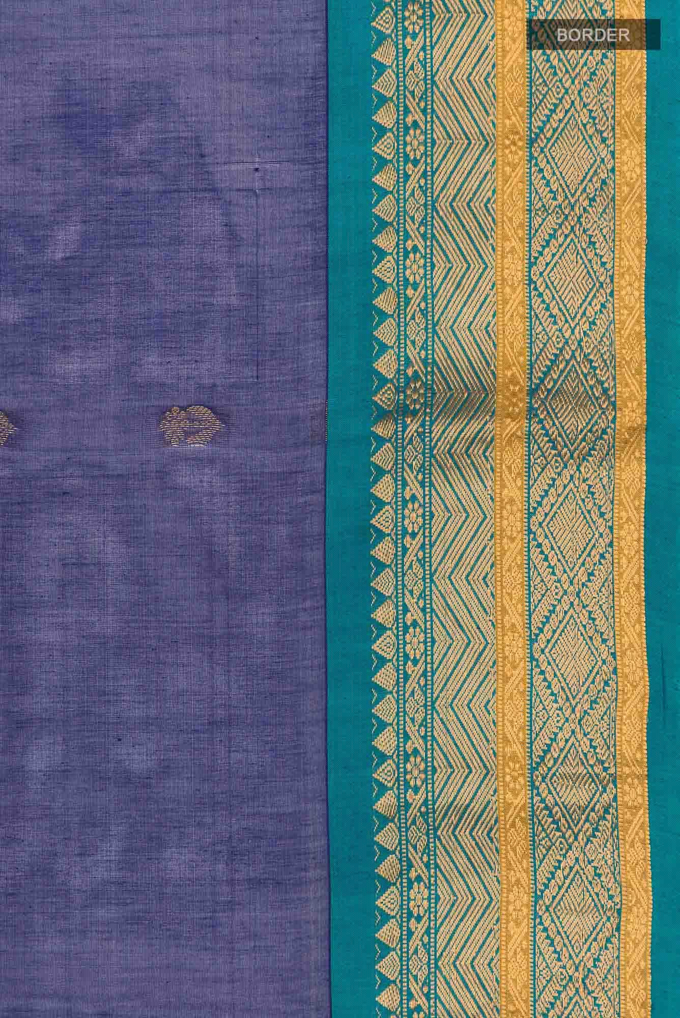 Blue Gadwal Silk Cotton Saree