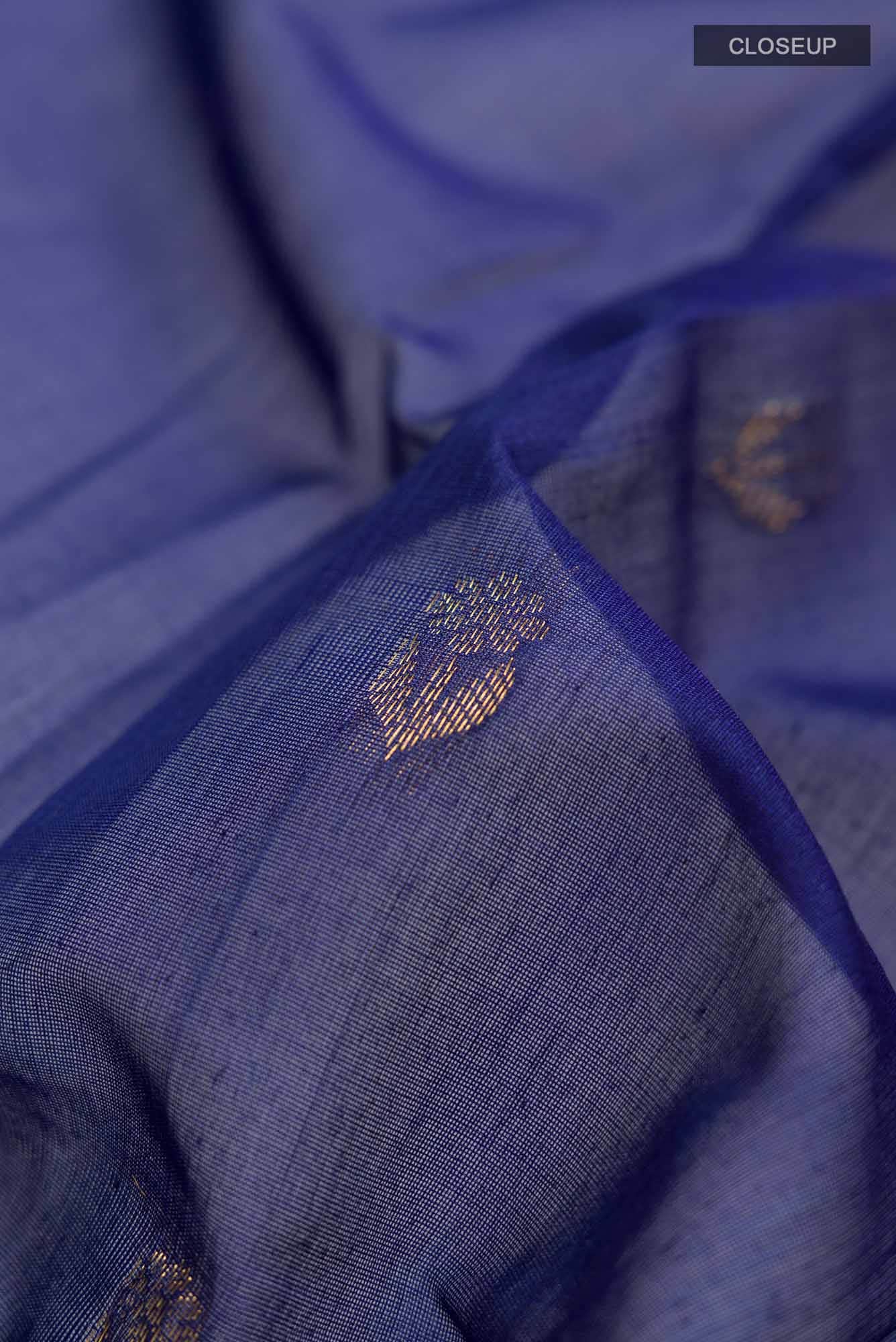 Blue Gadwal Silk Cotton Saree