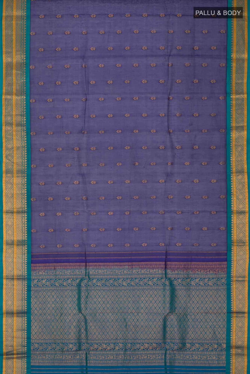 Blue Gadwal Silk Cotton Saree