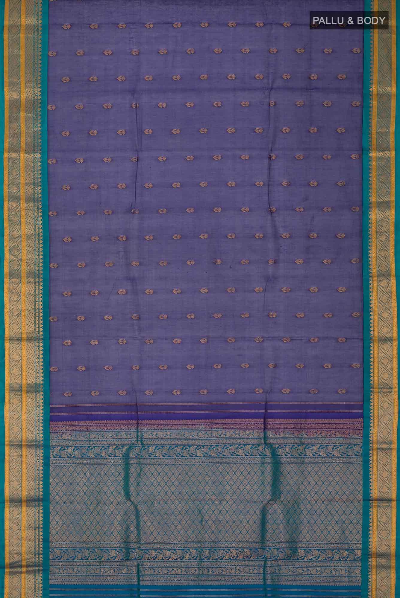 Blue Gadwal Silk Cotton Saree
