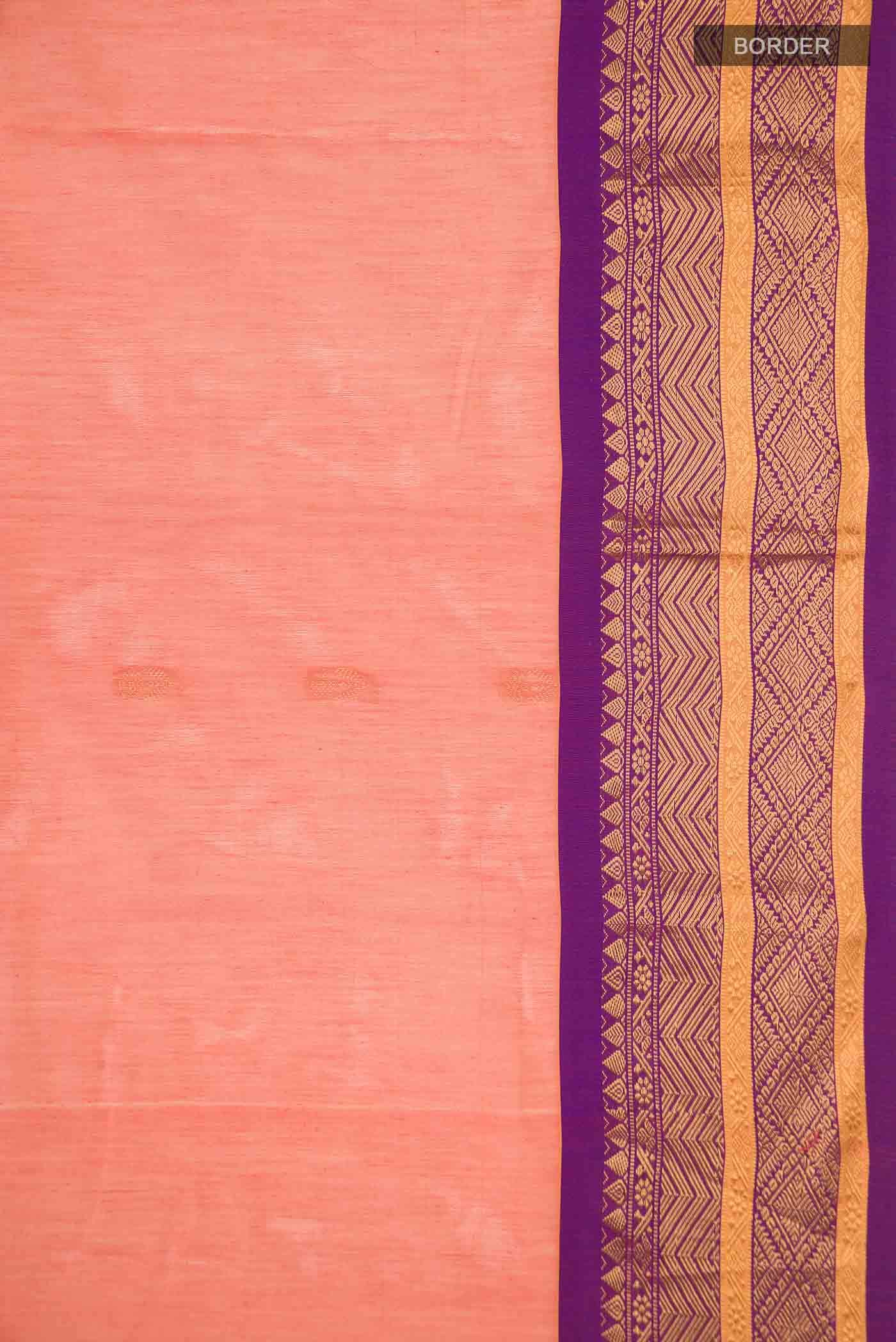 Orange Gadwal cotton Saree