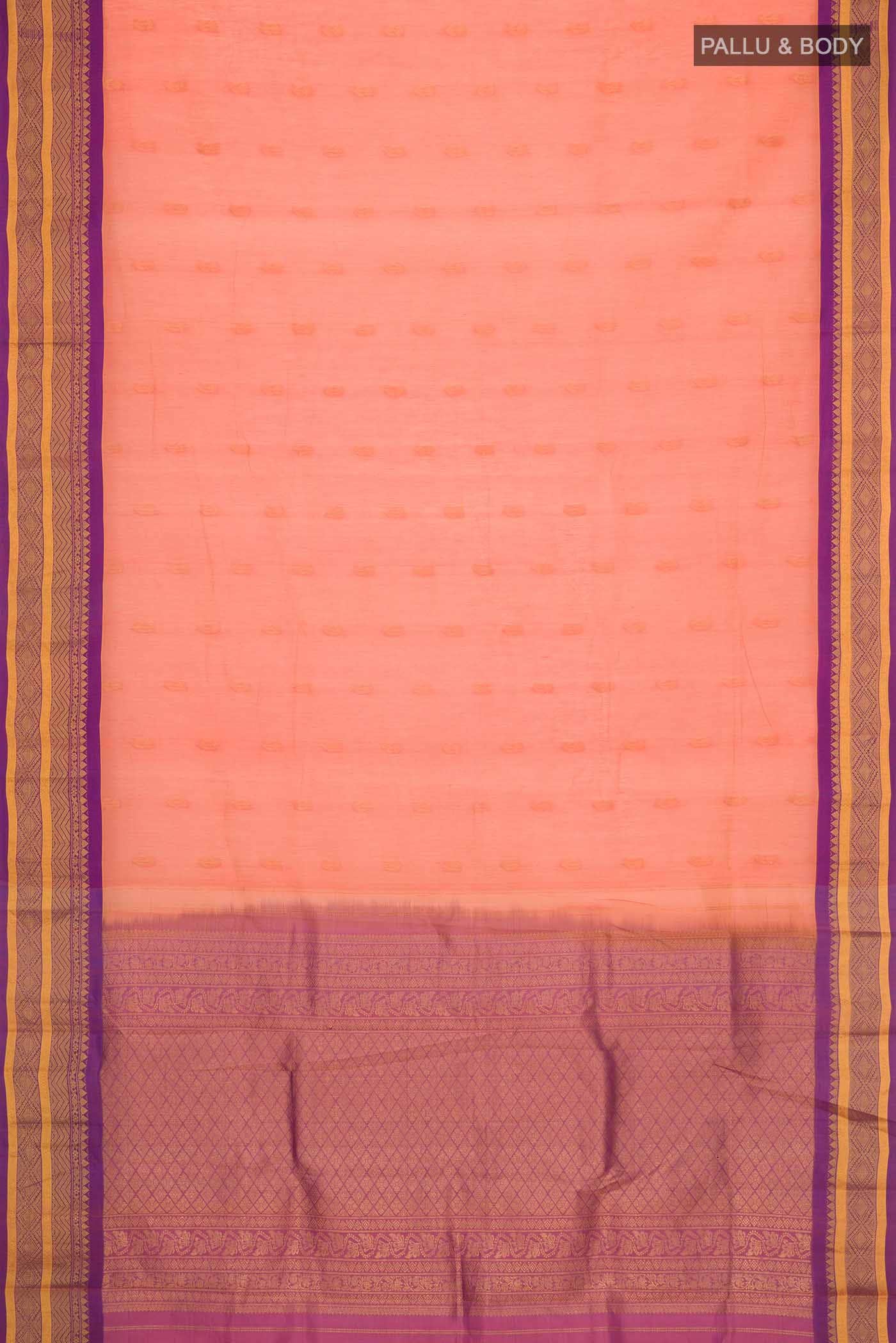 Orange Gadwal cotton Saree