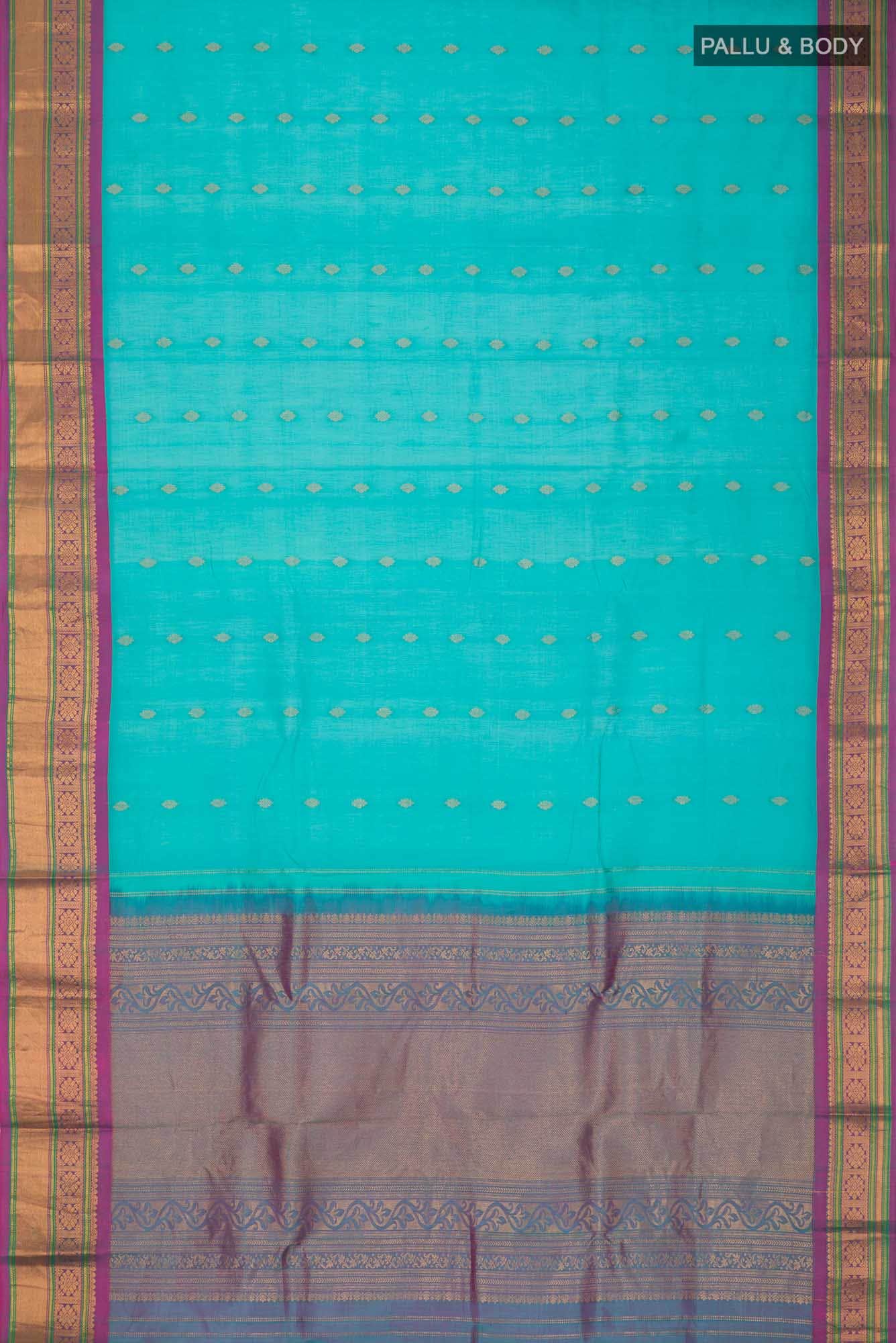 Blue Gadwal Silk Cotton Saree