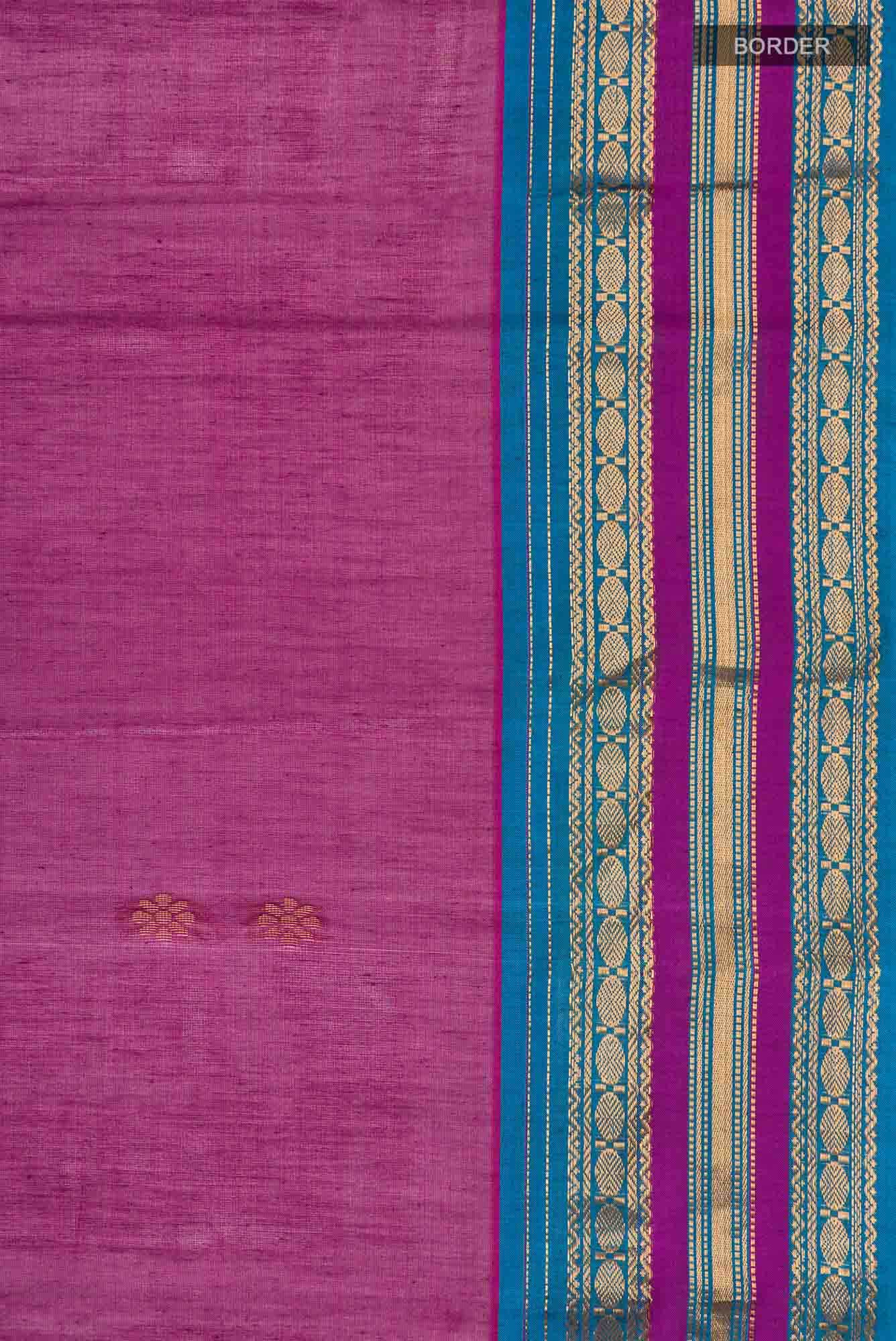 Magenta Gadwal Silk Cotton Saree