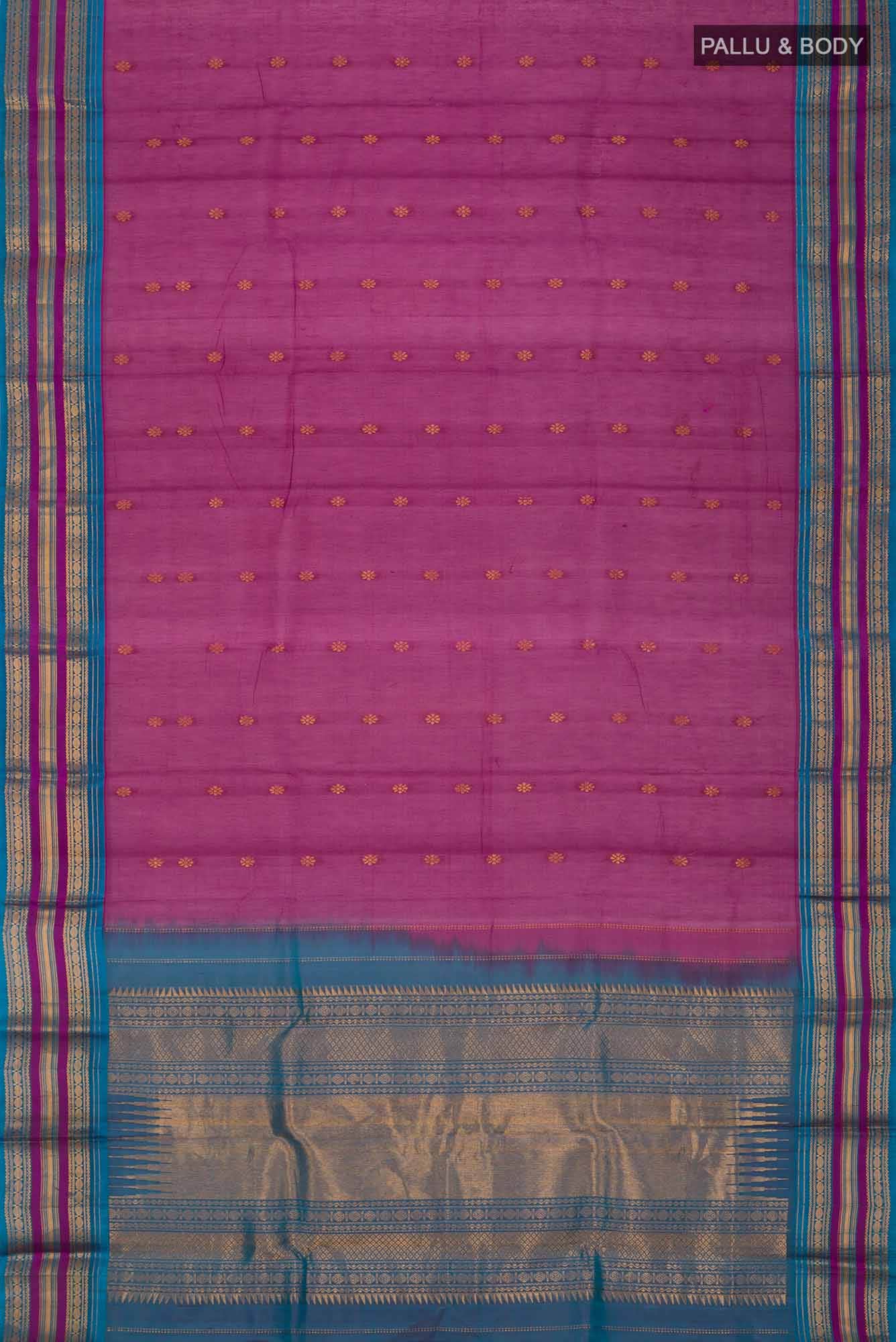 Magenta Gadwal Silk Cotton Saree