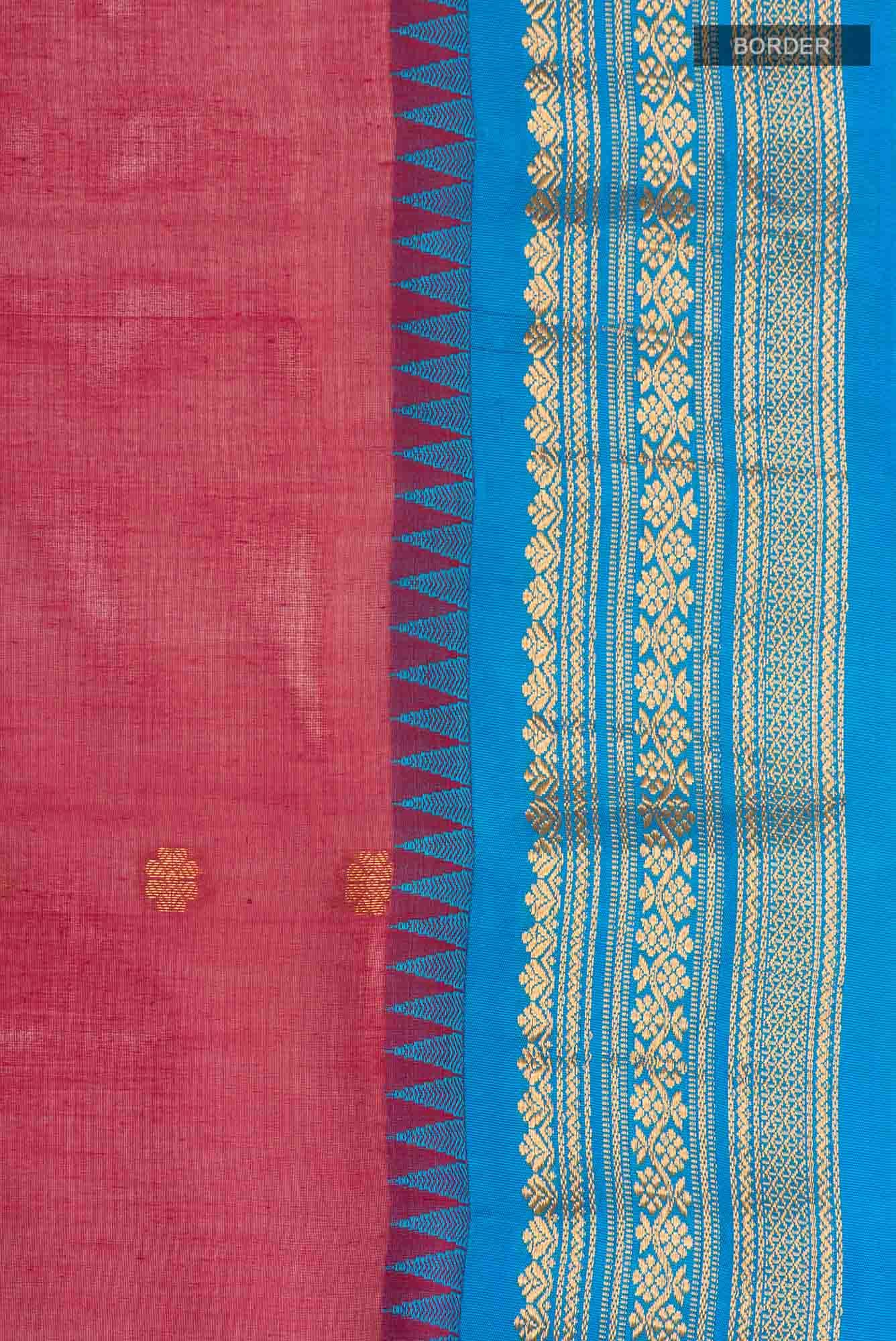 Maroon Gadwal Silk Cotton Saree