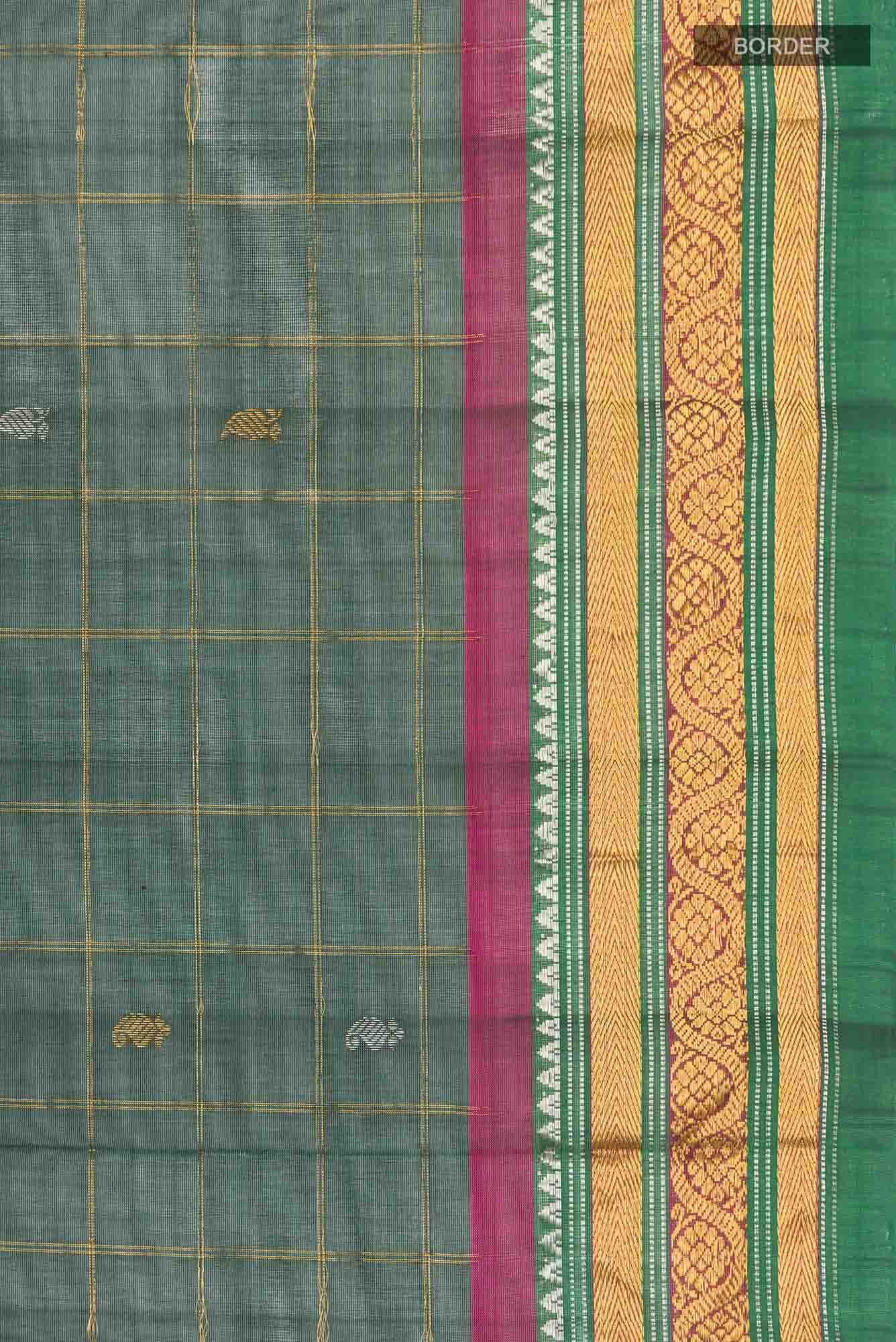 Green Cotton Saree