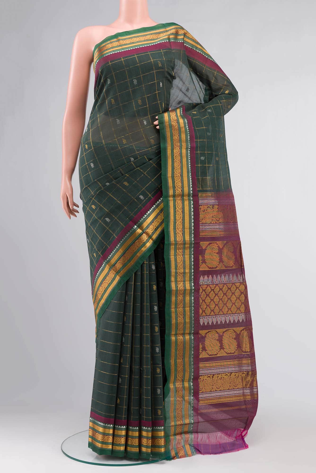 Green Cotton Saree