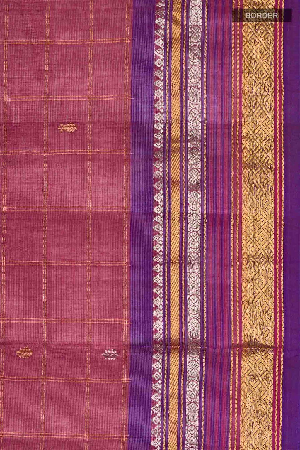 Maroon Gadwal cotton Saree