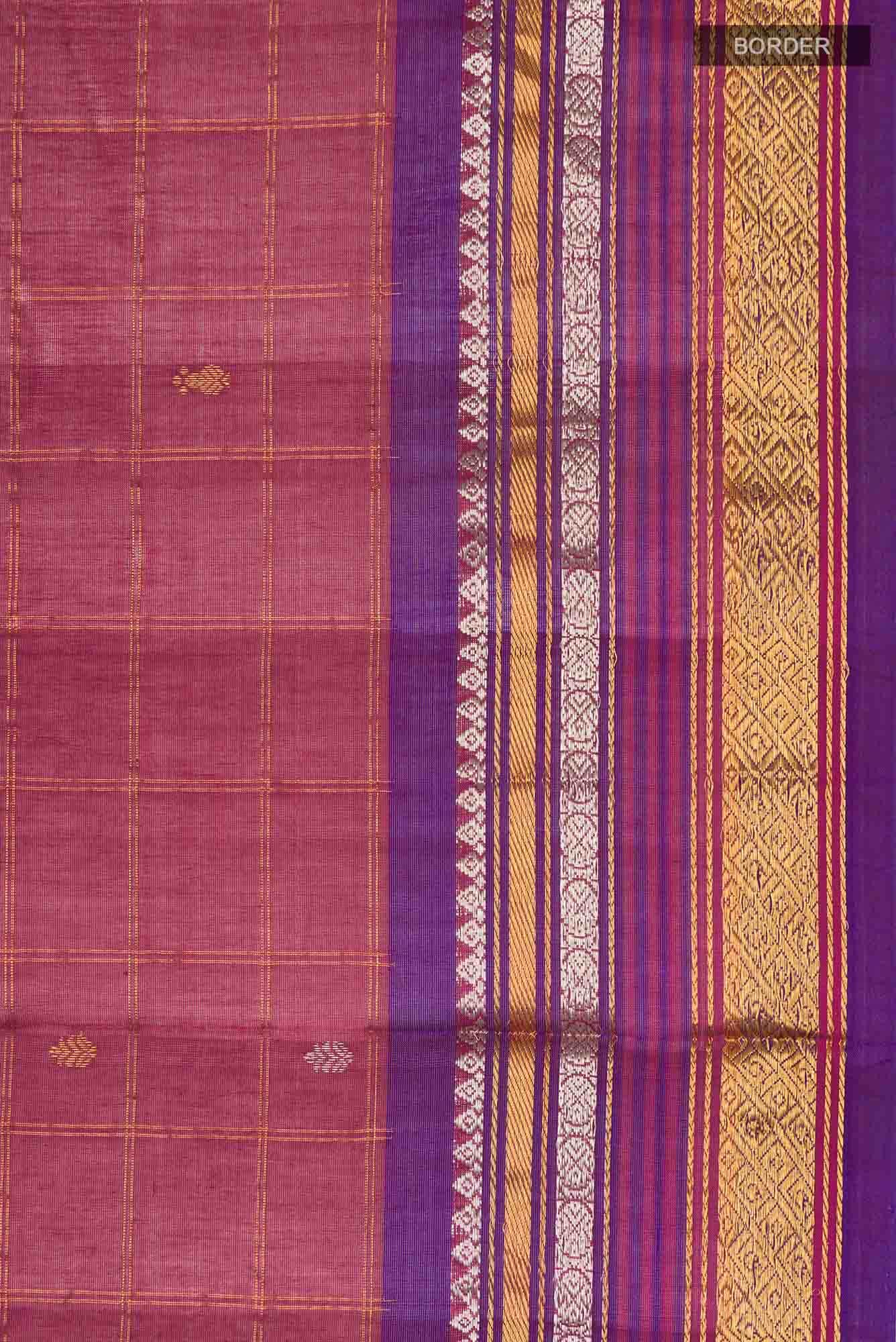 Maroon Gadwal cotton Saree