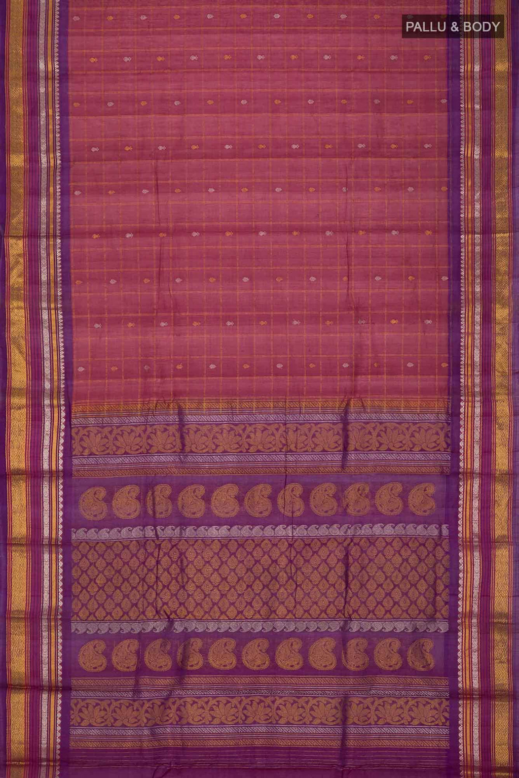 Maroon Gadwal cotton Saree