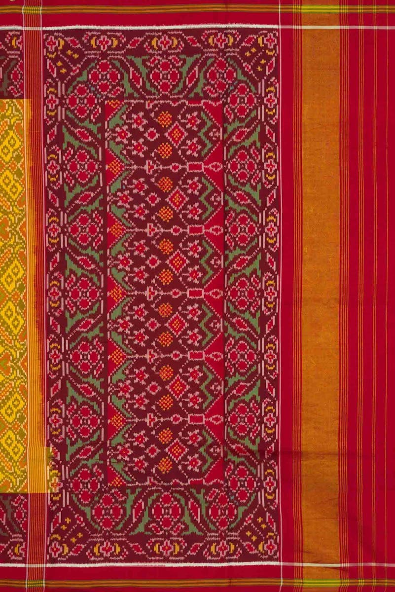 Yellow Dual Tone Rajkot Patola Silk Saree