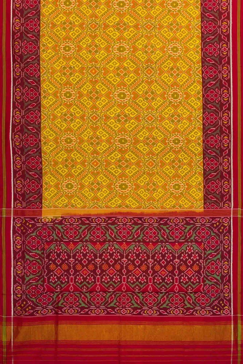 Yellow Dual Tone Rajkot Patola Silk Saree