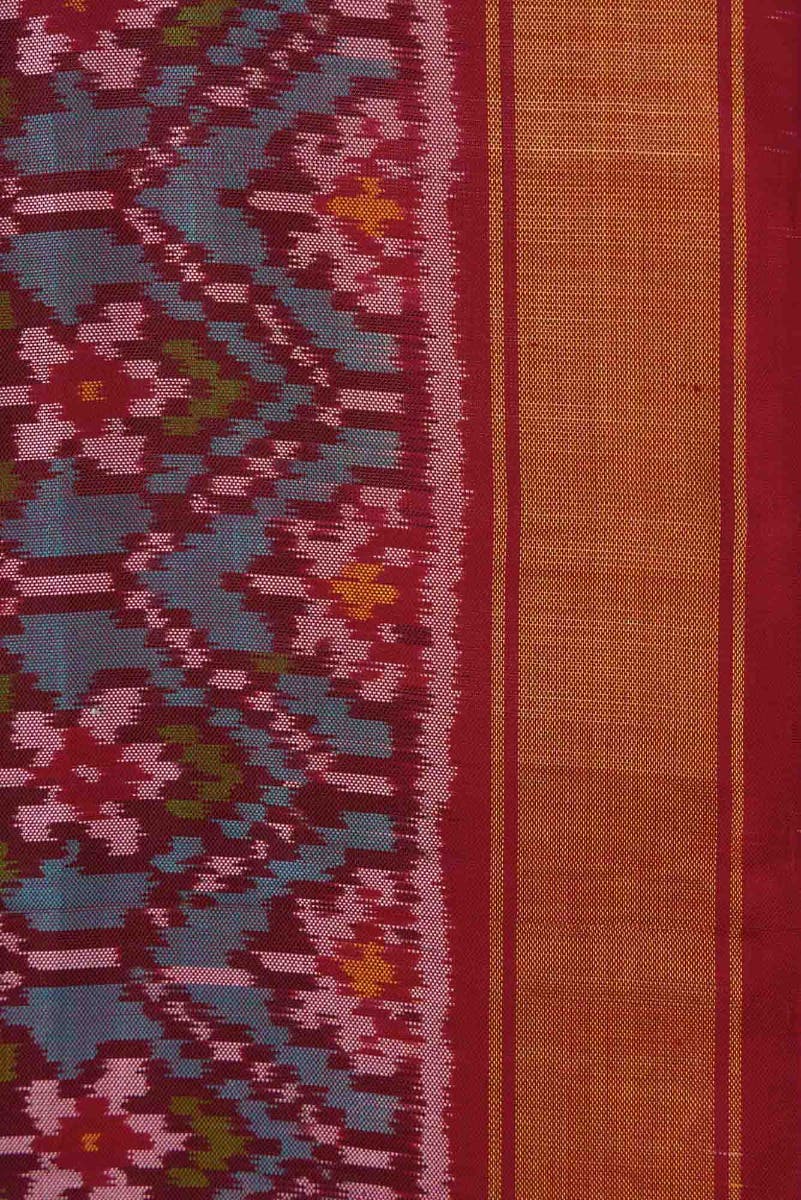 Peacock Blue Dual Tone Rajkot Patola Silk Saree