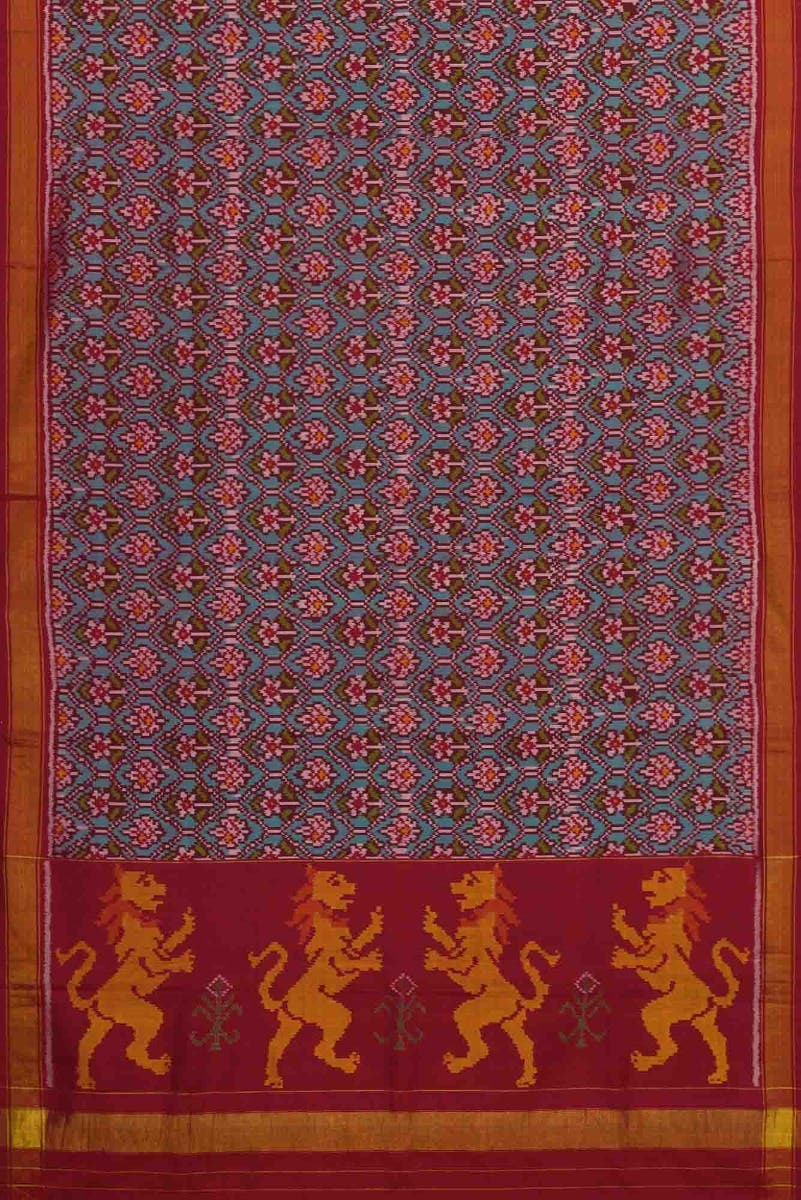 Peacock Blue Dual Tone Rajkot Patola Silk Saree