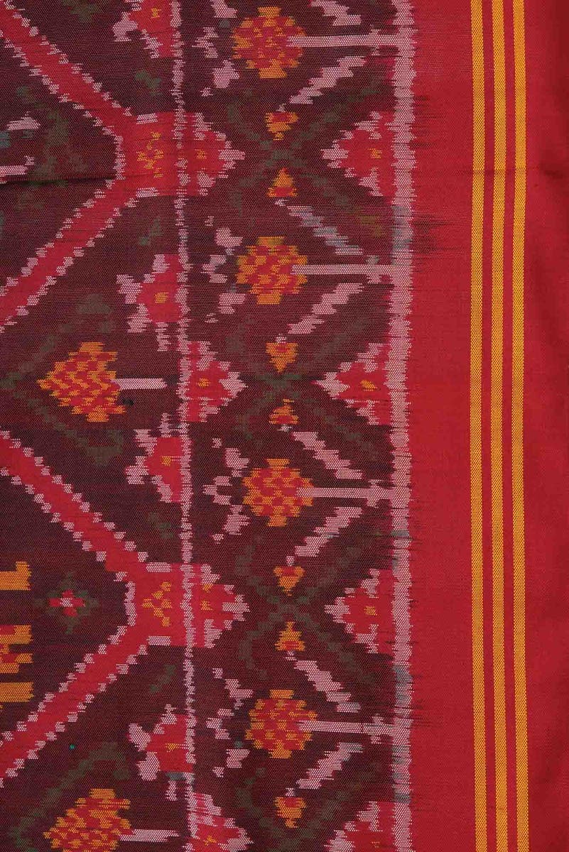 Maroon Dual Tone Rajkot Patola Silk Saree