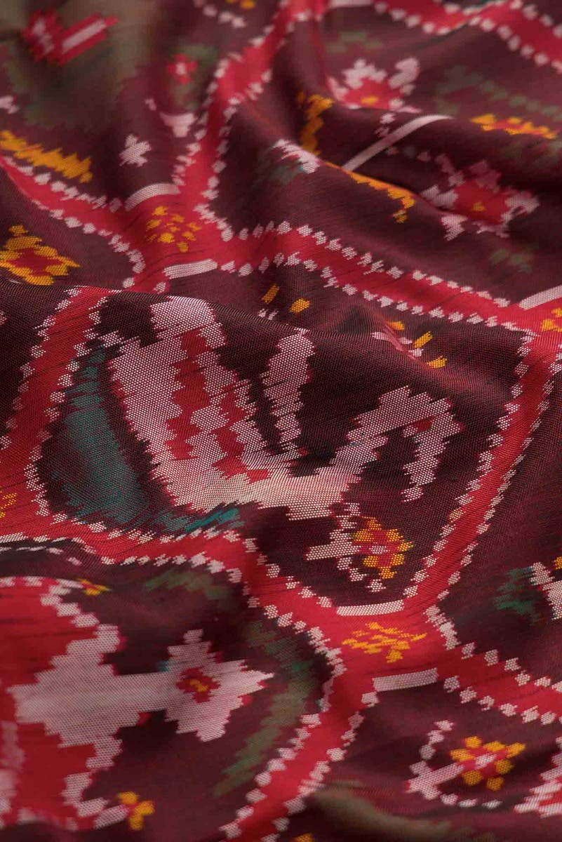 Maroon Dual Tone Rajkot Patola Silk Saree