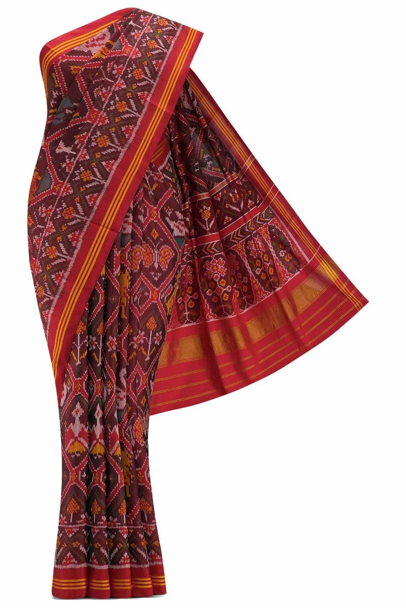 Maroon Dual Tone Rajkot Patola Silk Saree