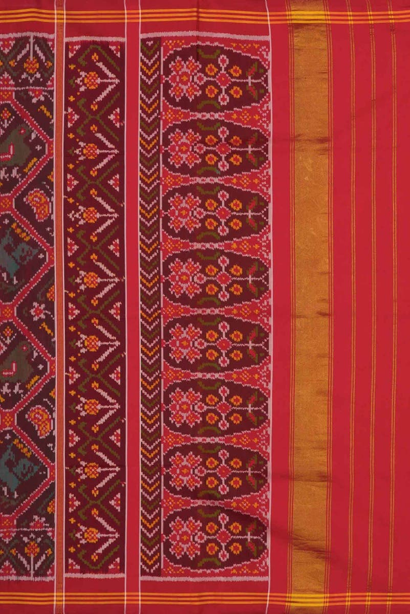 Maroon Dual Tone Rajkot Patola Silk Saree