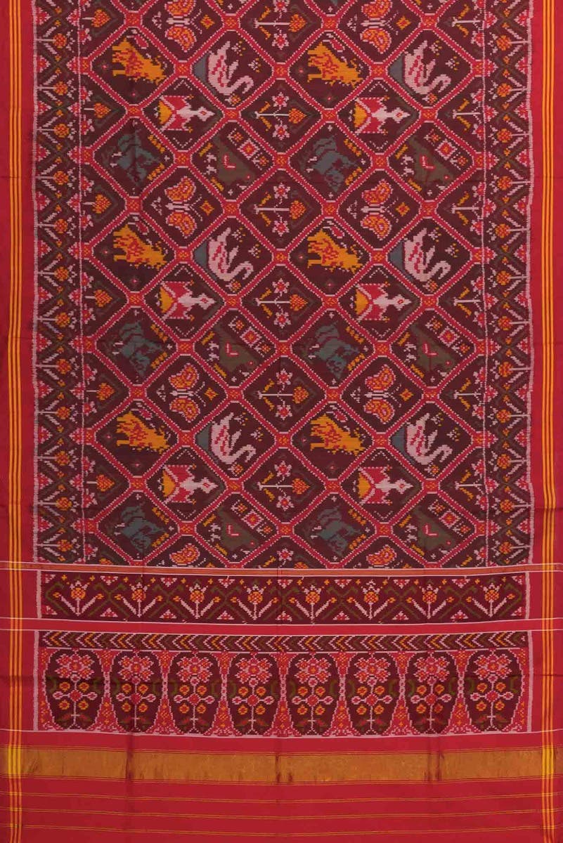 Maroon Dual Tone Rajkot Patola Silk Saree