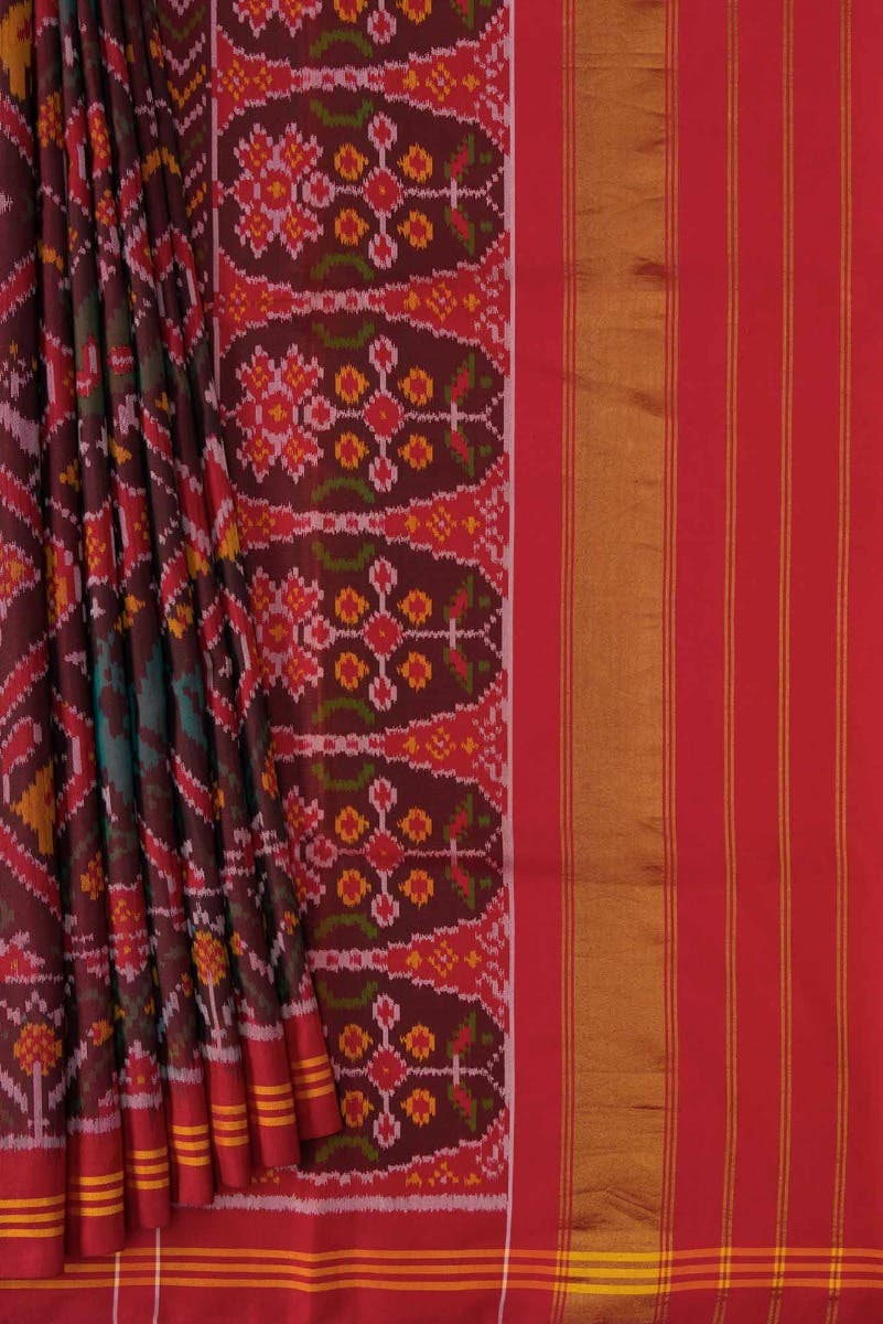 Maroon Dual Tone Rajkot Patola Silk Saree