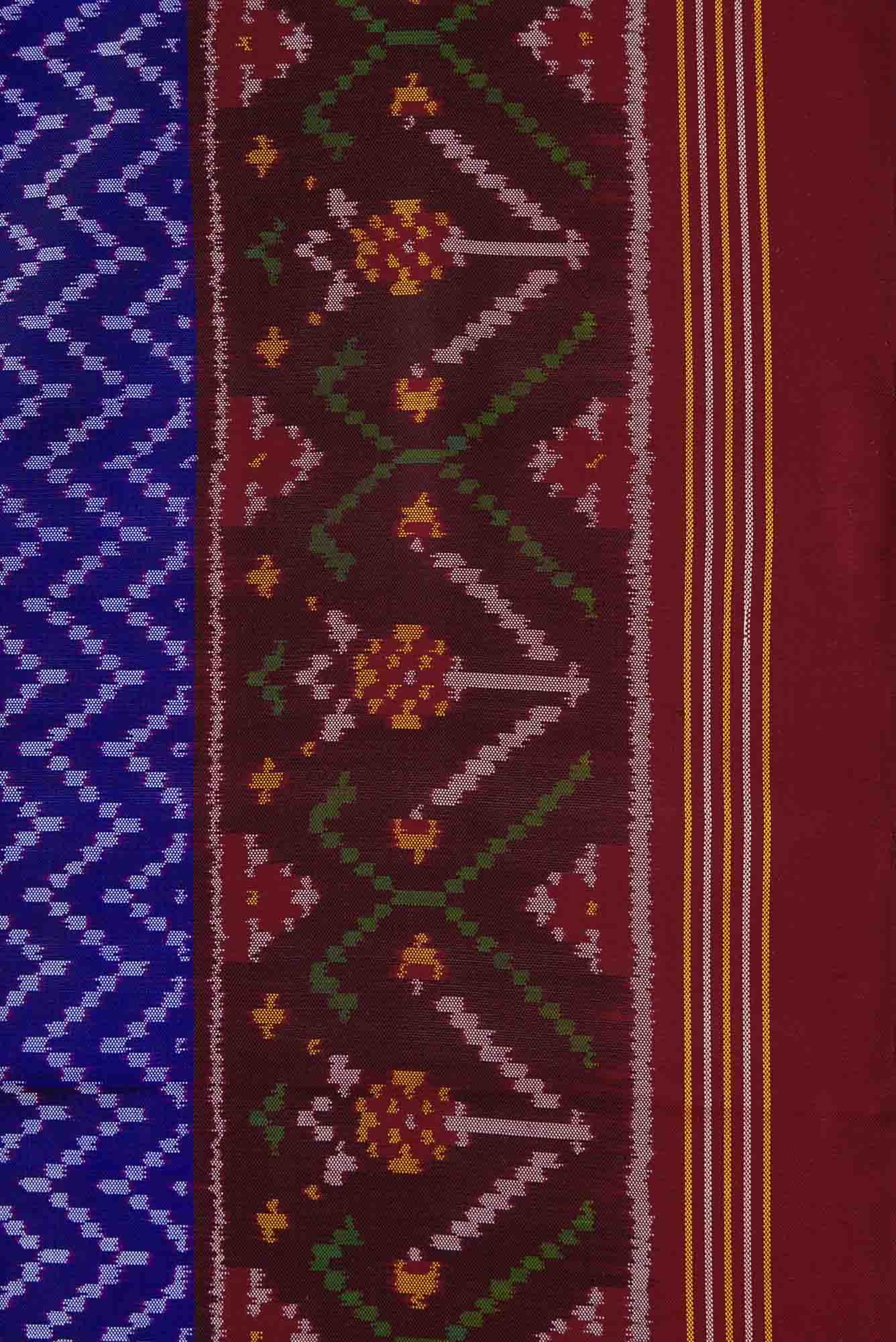 Royal Blue Dual Tone Rajkot Patola Silk Saree