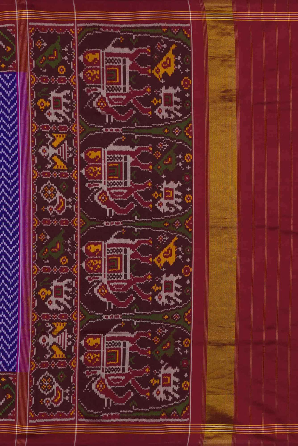 Royal Blue Dual Tone Rajkot Patola Silk Saree