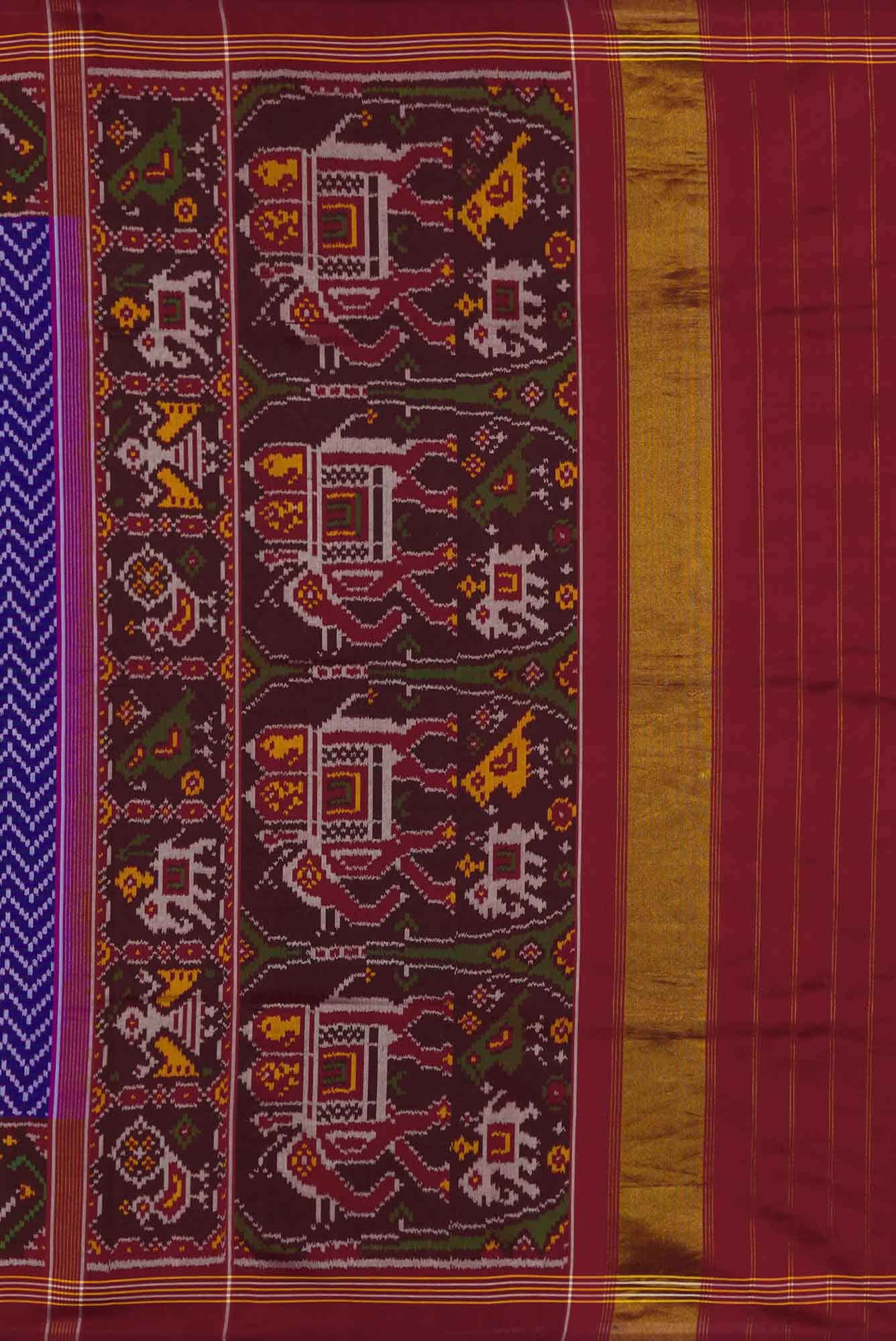 Royal Blue Dual Tone Rajkot Patola Silk Saree