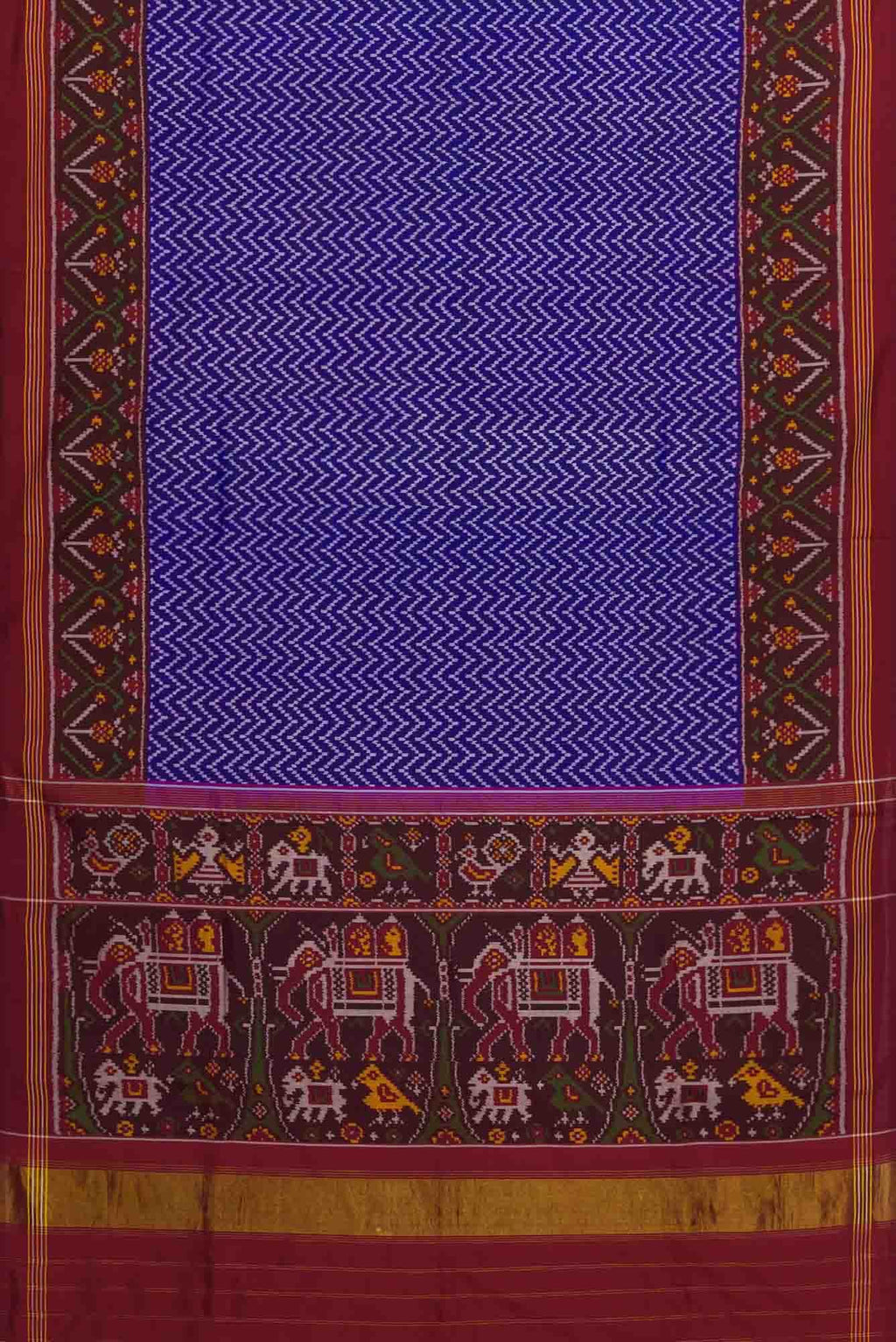 Royal Blue Dual Tone Rajkot Patola Silk Saree