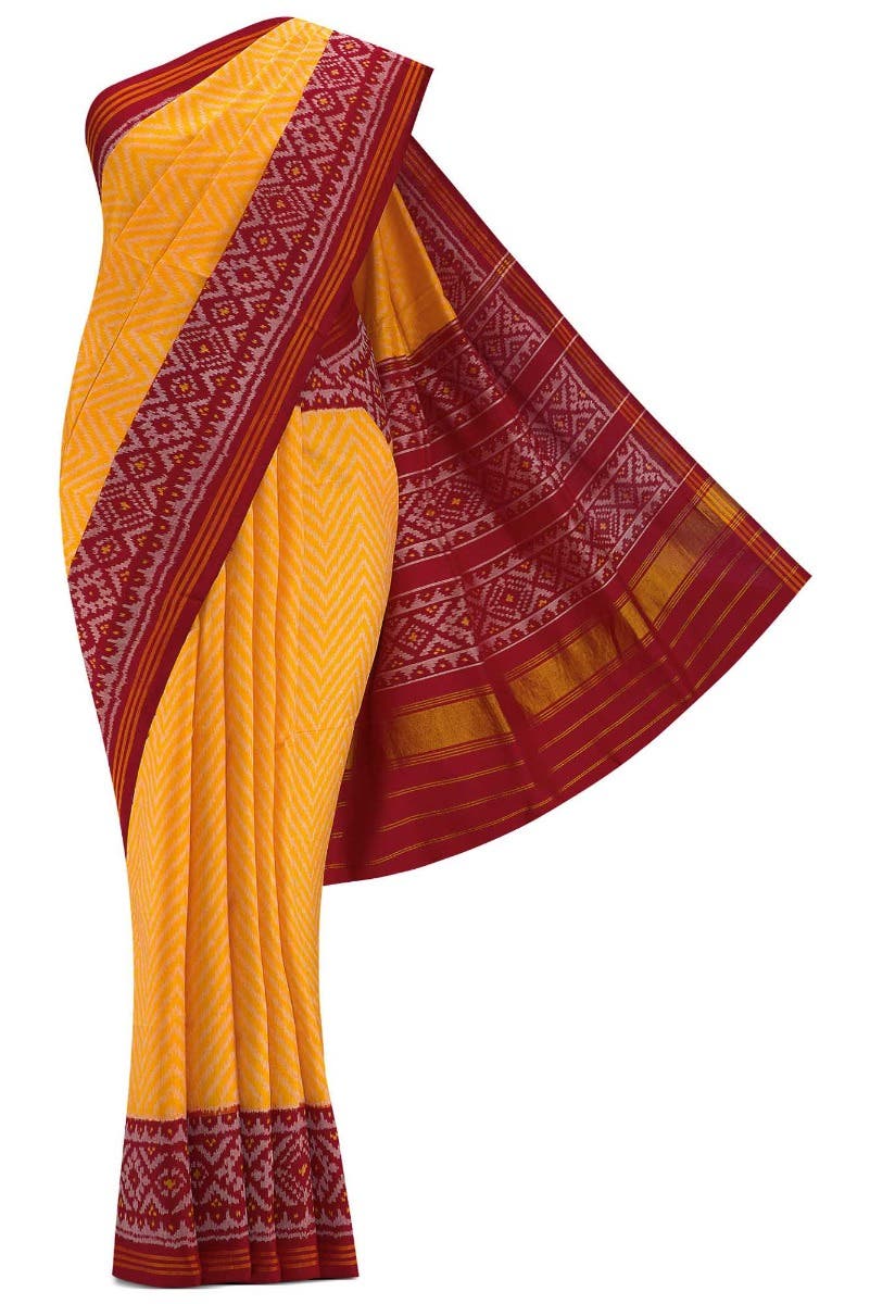Yellow Dual Tone Rajkot Patola Silk Saree