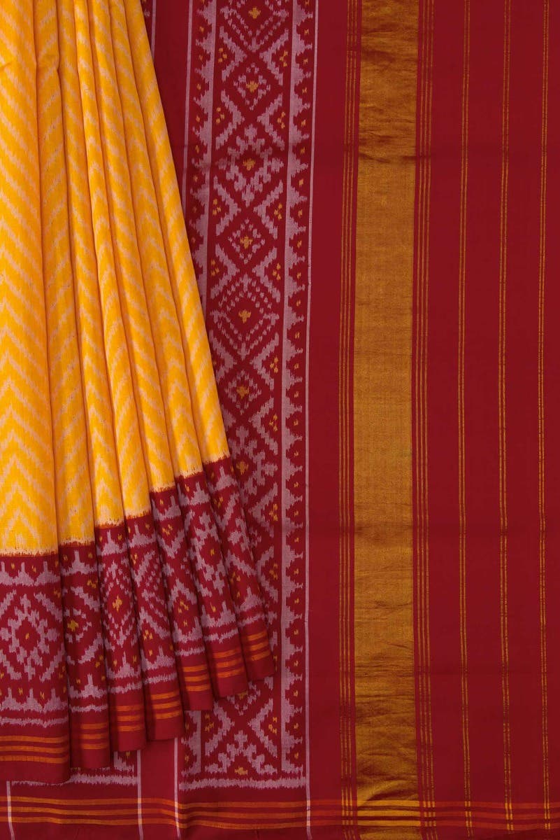 Yellow Dual Tone Rajkot Patola Silk Saree