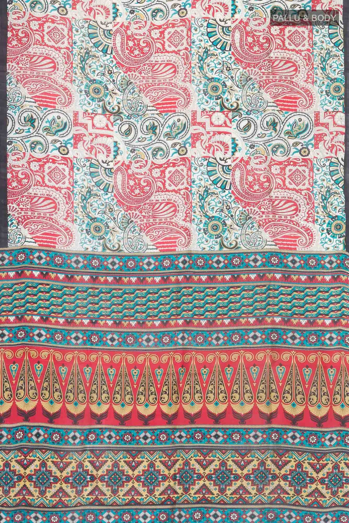Red Printed Silk Saree