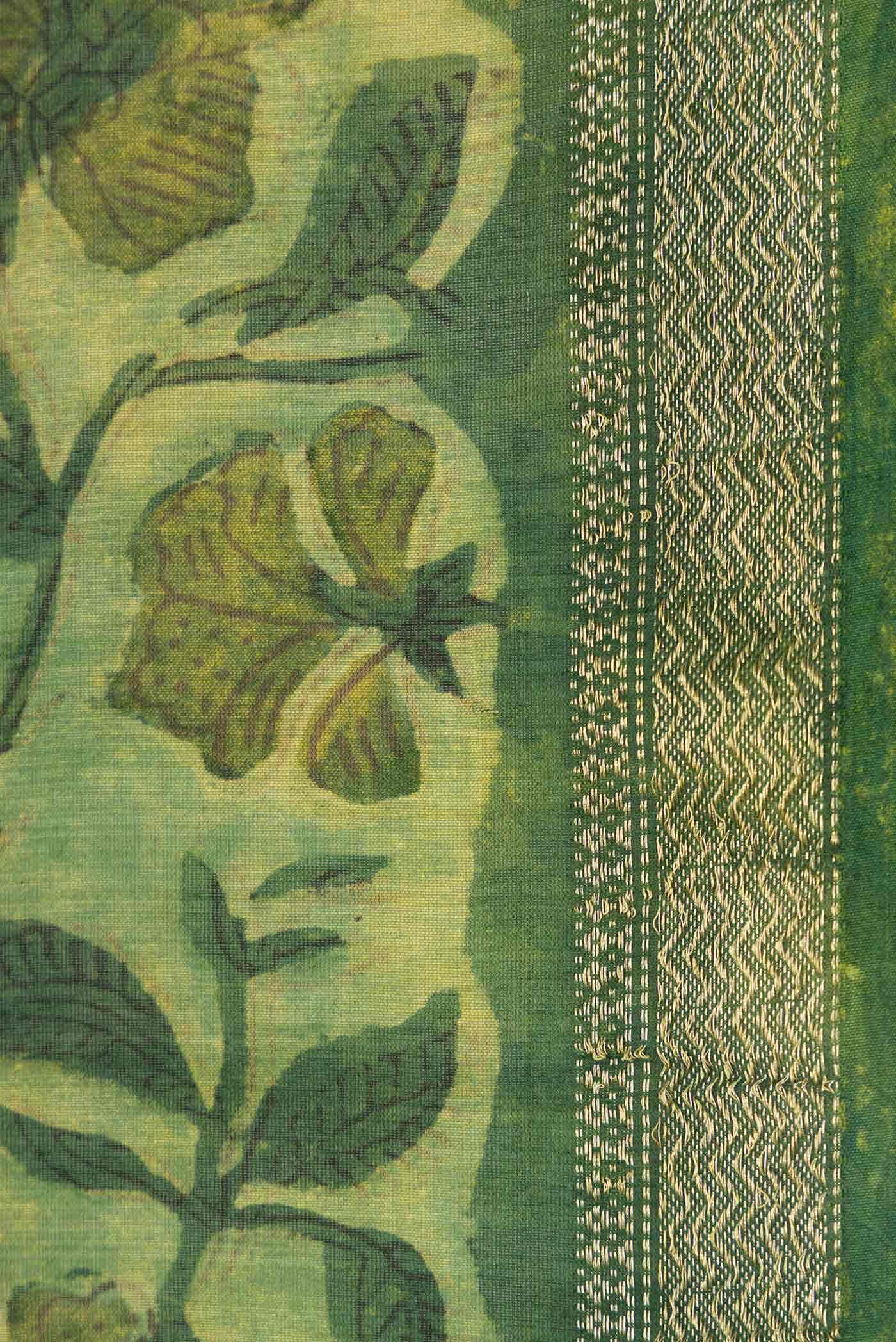 Green Dual Tone Tussar Silk Saree