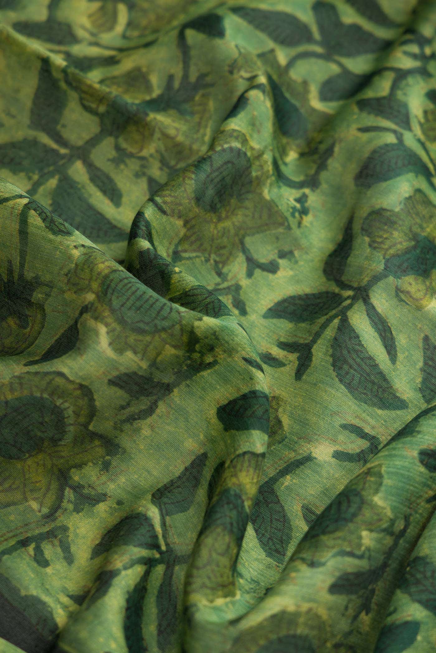 Green Dual Tone Tussar Silk Saree
