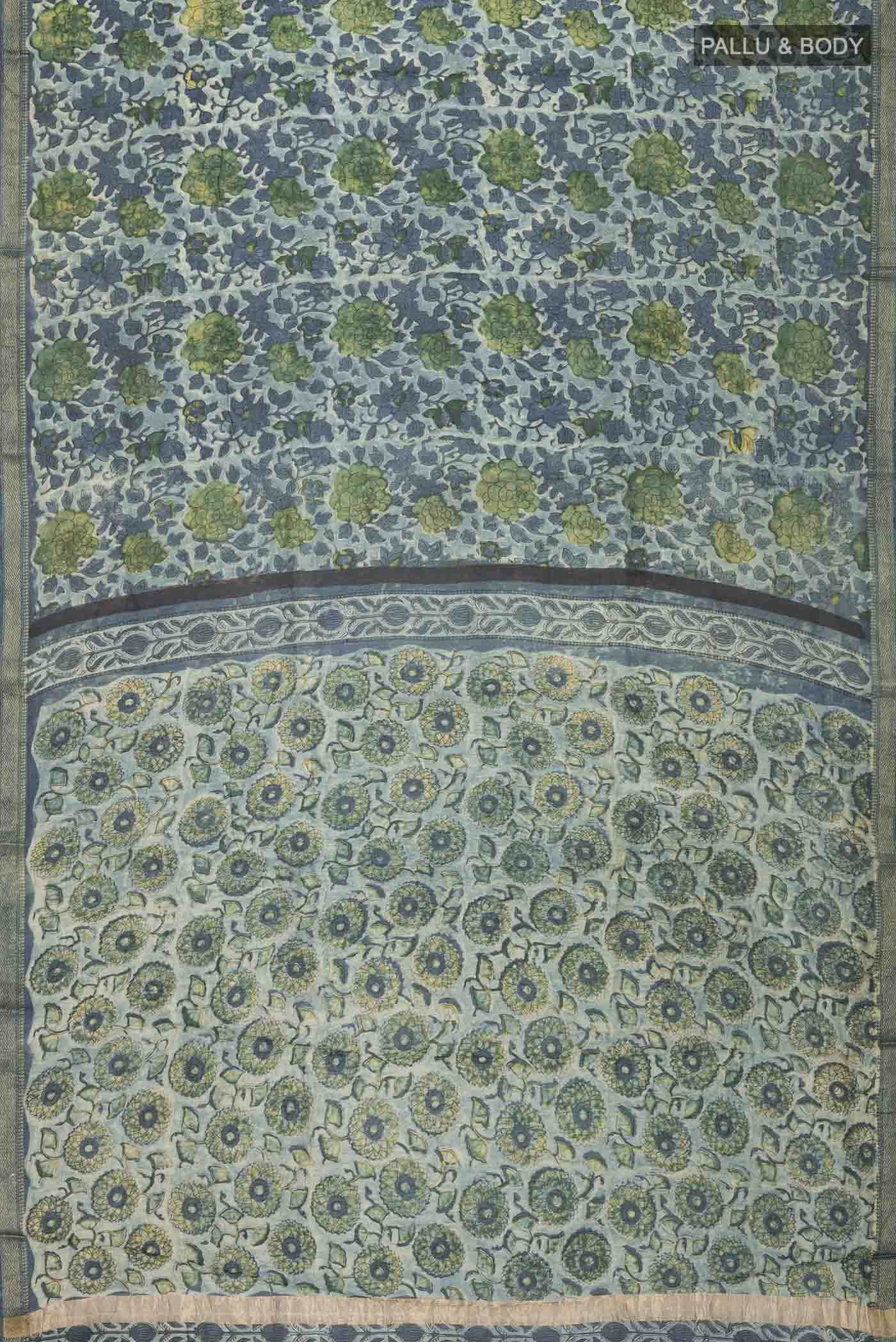 Blue Chanderi Silk Cotton Saree