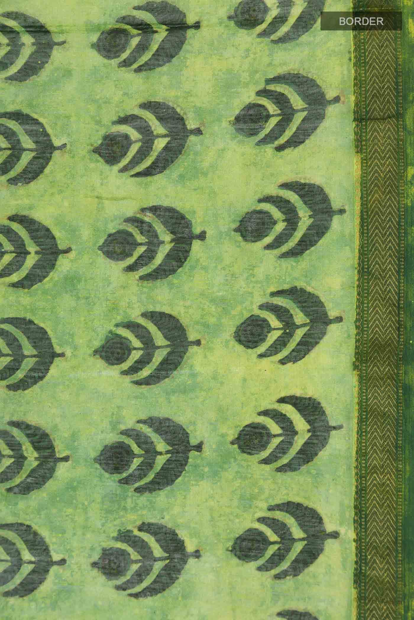Green Chanderi Silk Cotton Saree