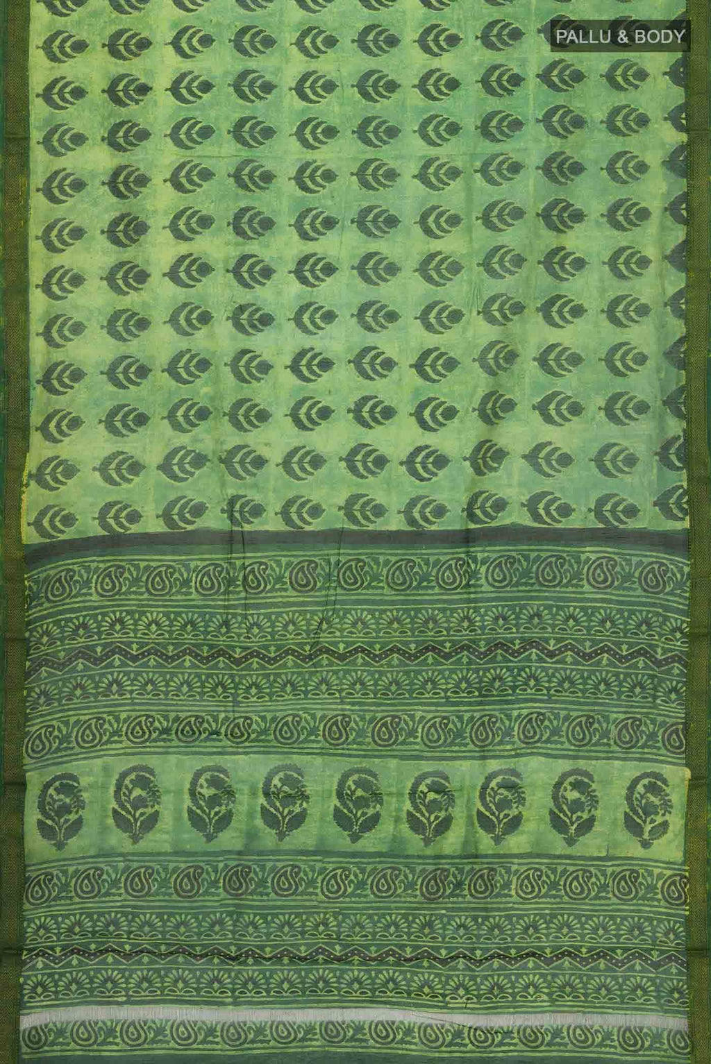 Green Chanderi Silk Cotton Saree