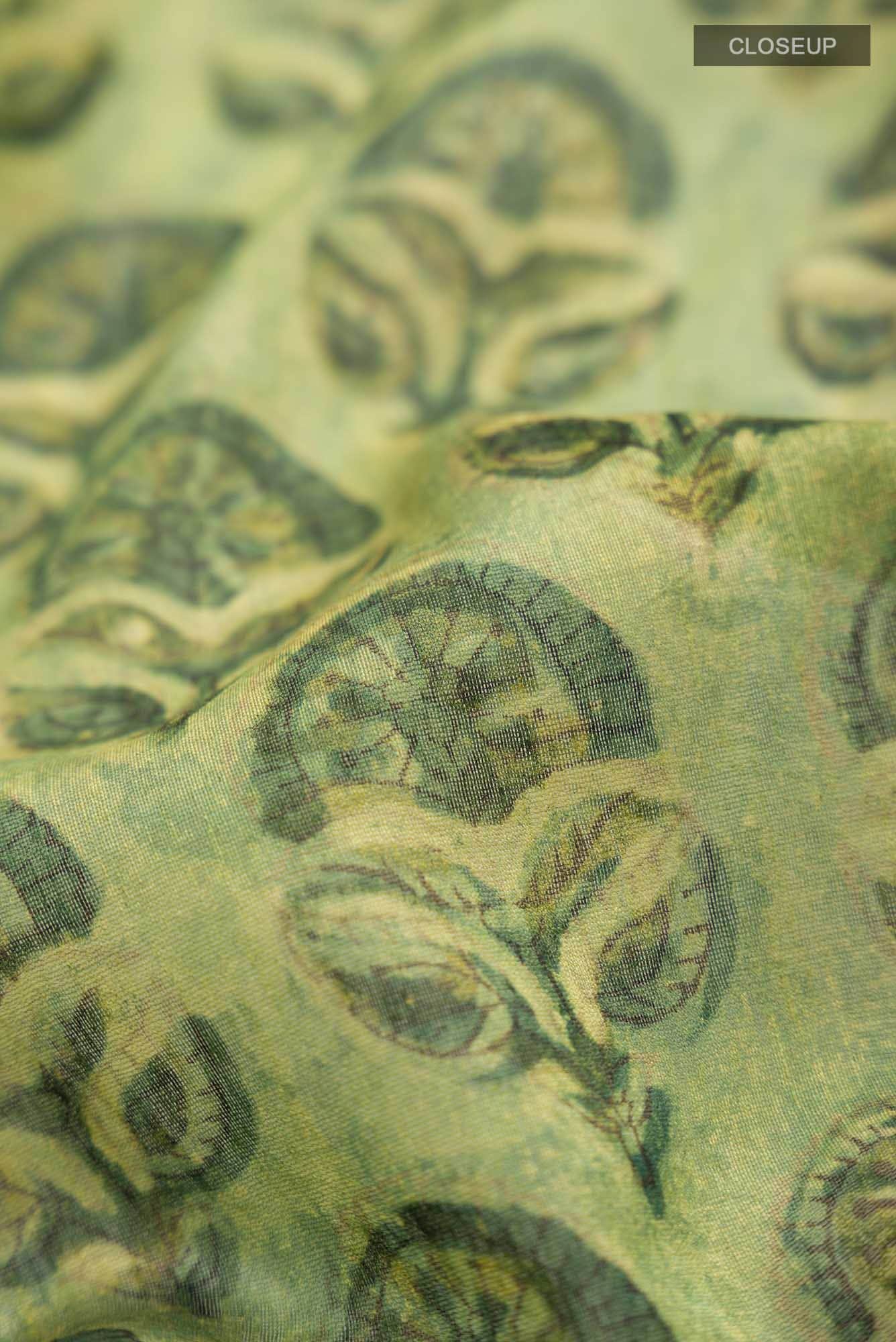 Green Chanderi Silk Cotton Saree