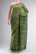 Green Chanderi Silk Cotton Saree